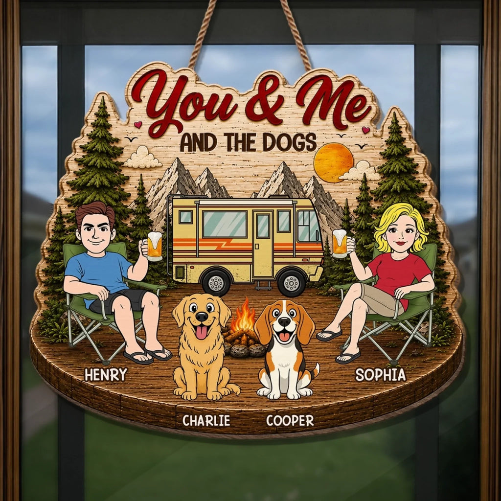Custom Wood Sign - Personalized Birthday Camping Gifts For Campers, Husband And Wife, Him And Her, Dog Lovers, Dog Dad And Mom - Making Memories One Campsite At A Time