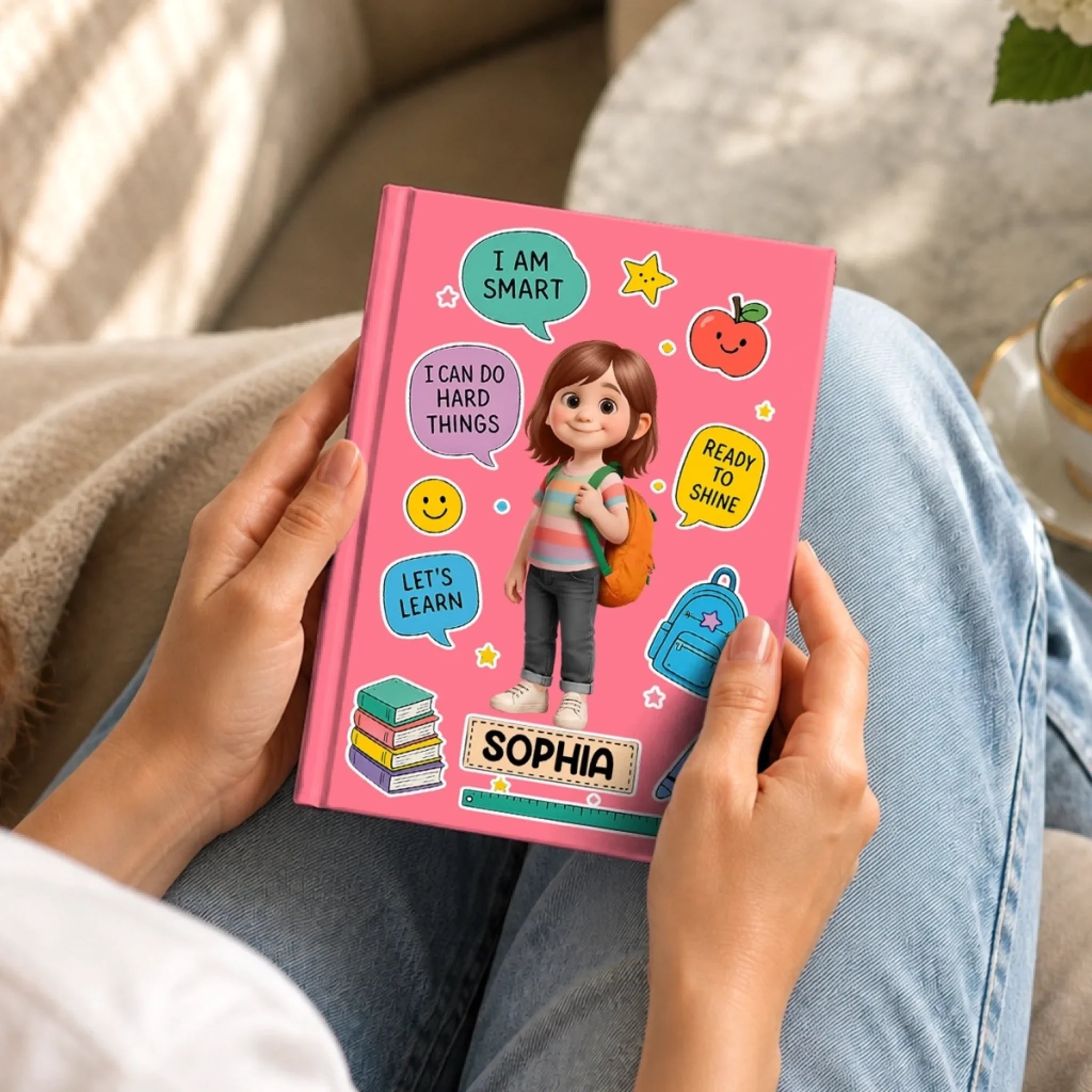 Custom Kids Hardcover Journal - Personalized Back To School Gifts For Kids - Ready To Shine