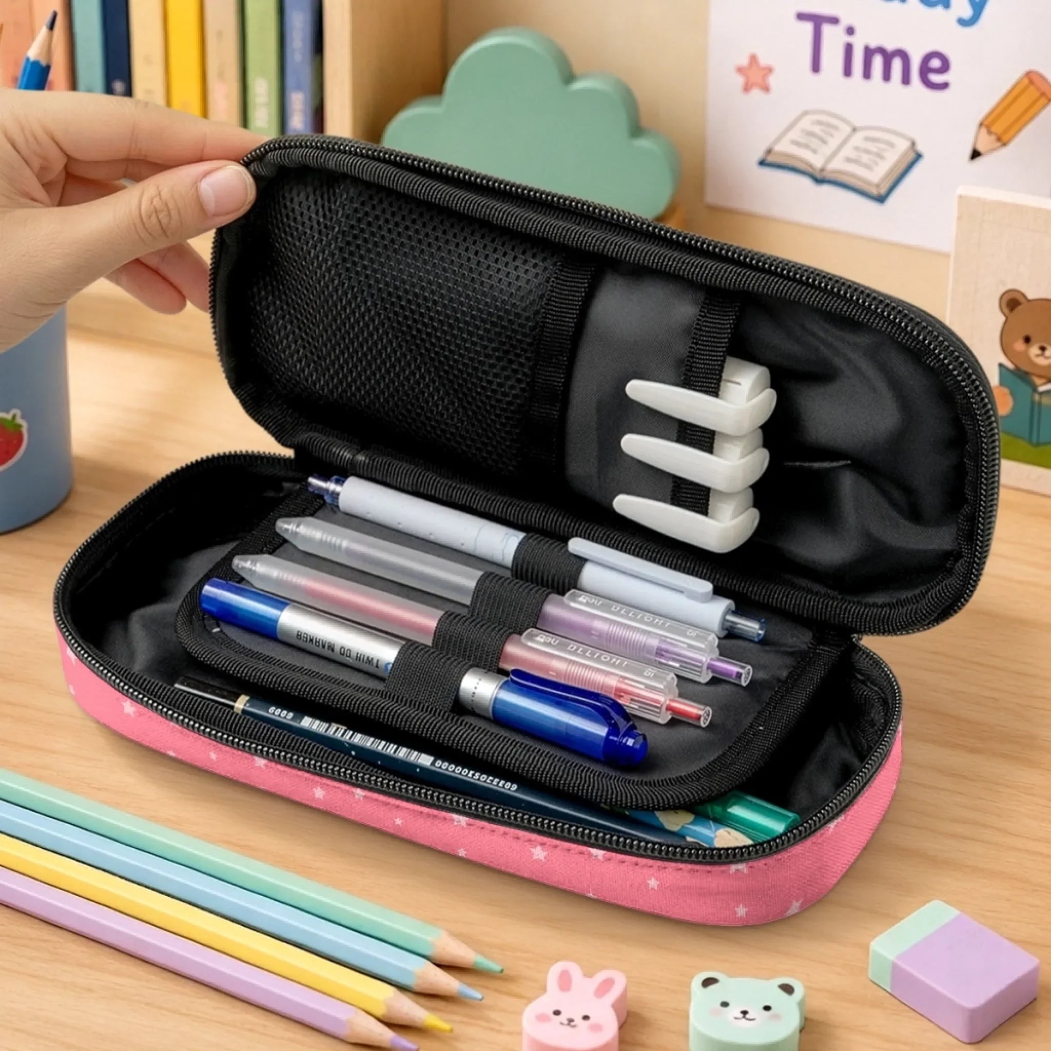 Custom Kids Pencil Canvas Case - Personalized Back To School Gifts For Kids - I Can Do Hard Things