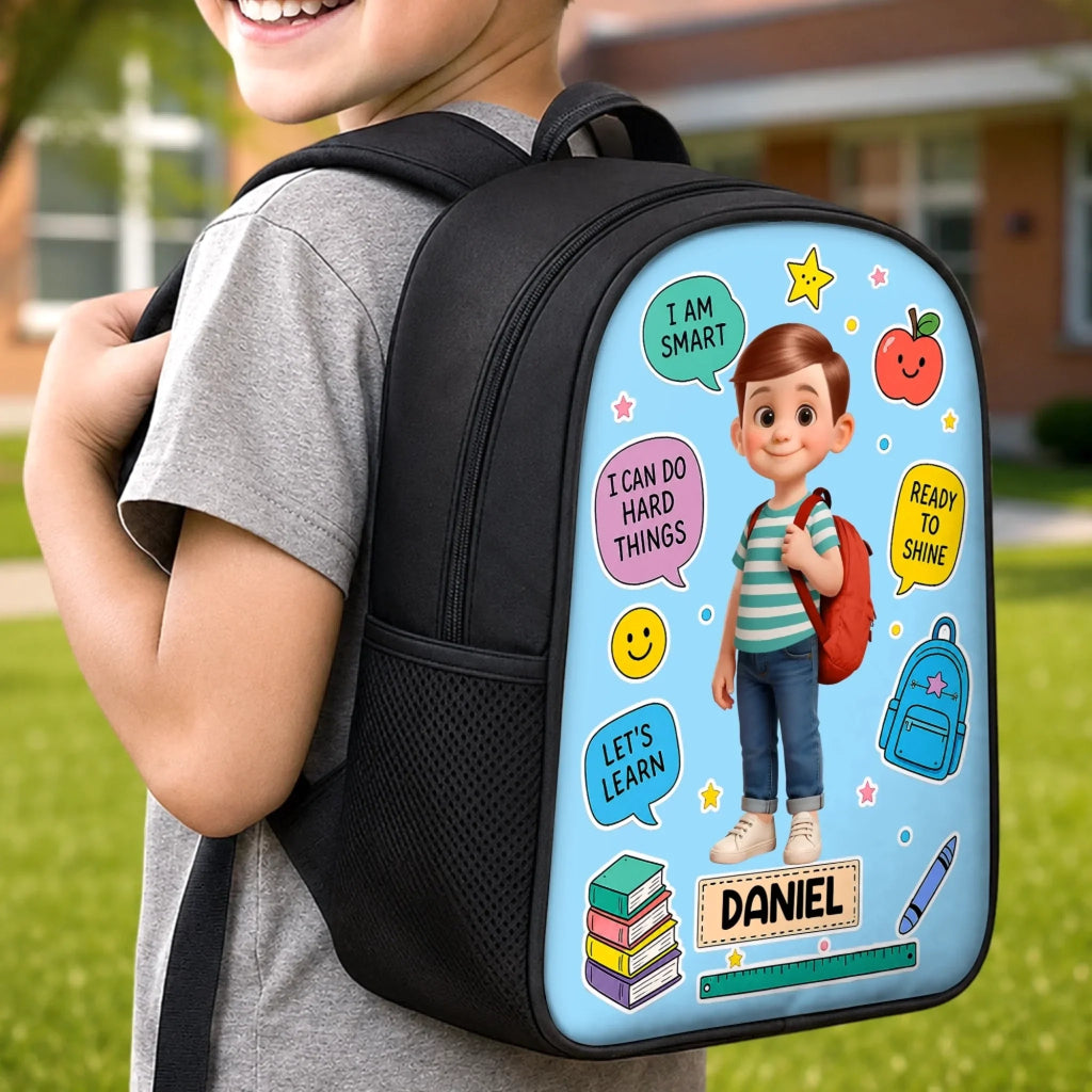 Custom Kids Front Printed Backpack - Personalized Back To School Gifts For Kids - I Am Capable Of Amazing Things