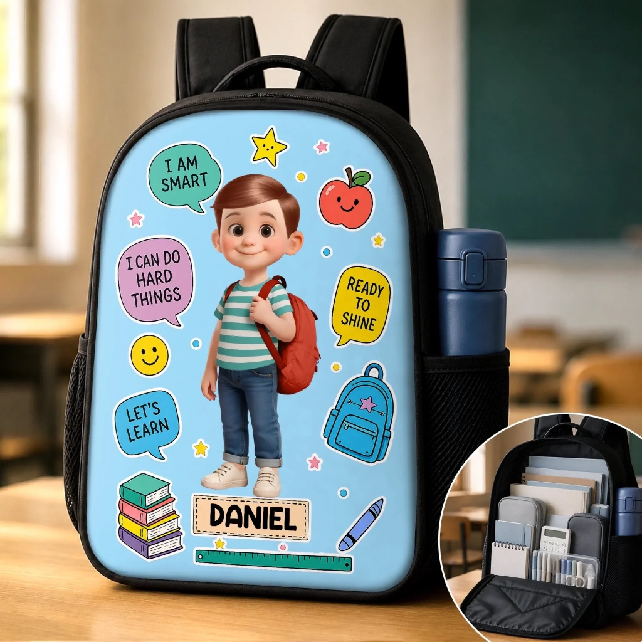 Custom Kids Front Printed Backpack - Personalized Back To School Gifts For Kids - I Am Capable Of Amazing Things