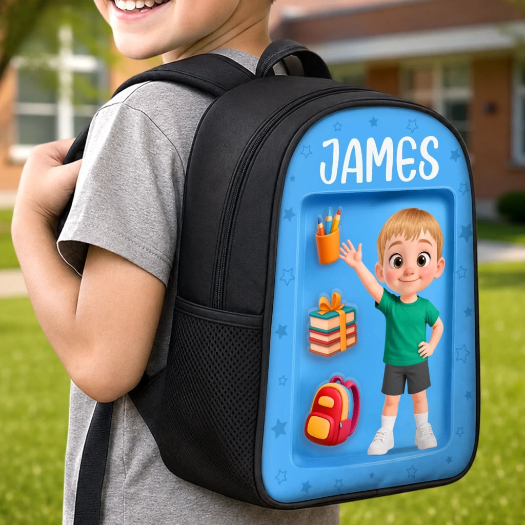 Custom Kids Front Printed Backpack - Personalized Back To School Gifts For Kids - The World Is Amazing