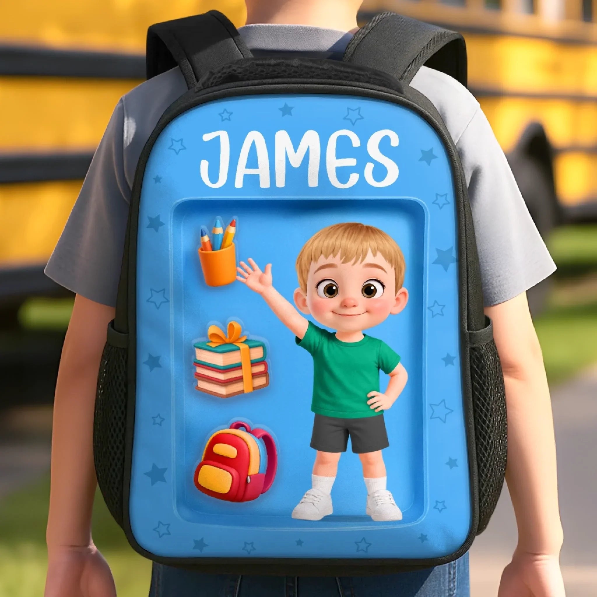 Custom Kids Front Printed Backpack - Personalized Back To School Gifts For Kids - The World Is Amazing