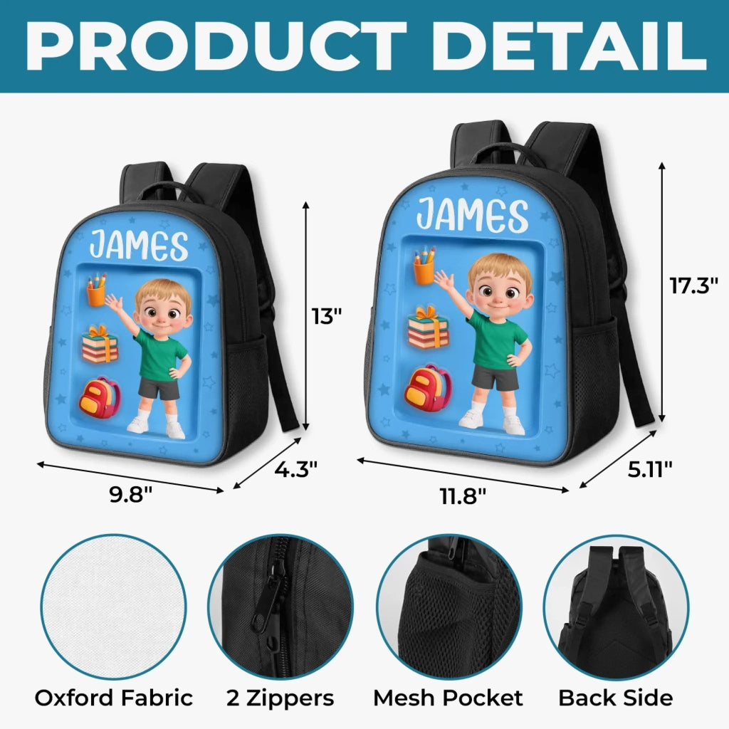 Custom Kids Front Printed Backpack - Personalized Back To School Gifts For Kids - The World Is Amazing