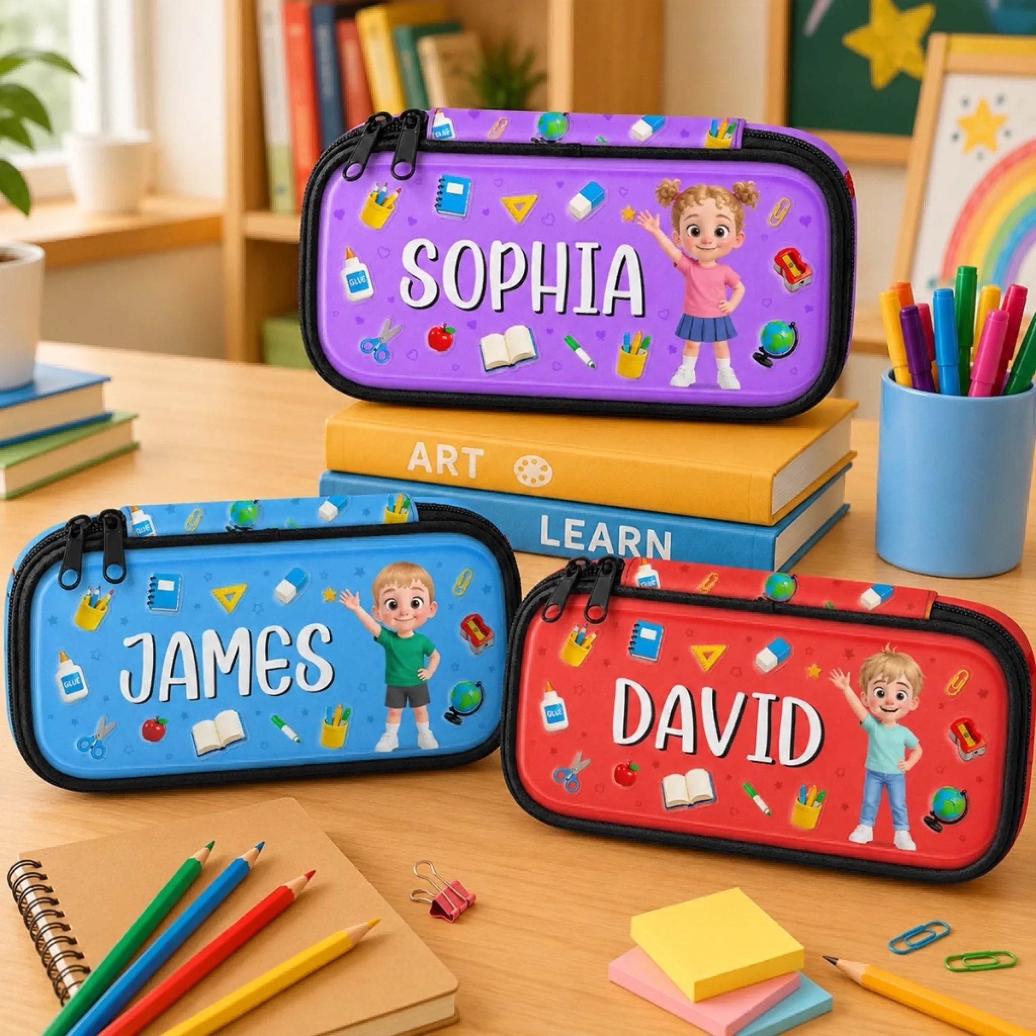 Custom Kids Pencil Canvas Case - Personalized Back To School Gifts For Kids - I Can Do It