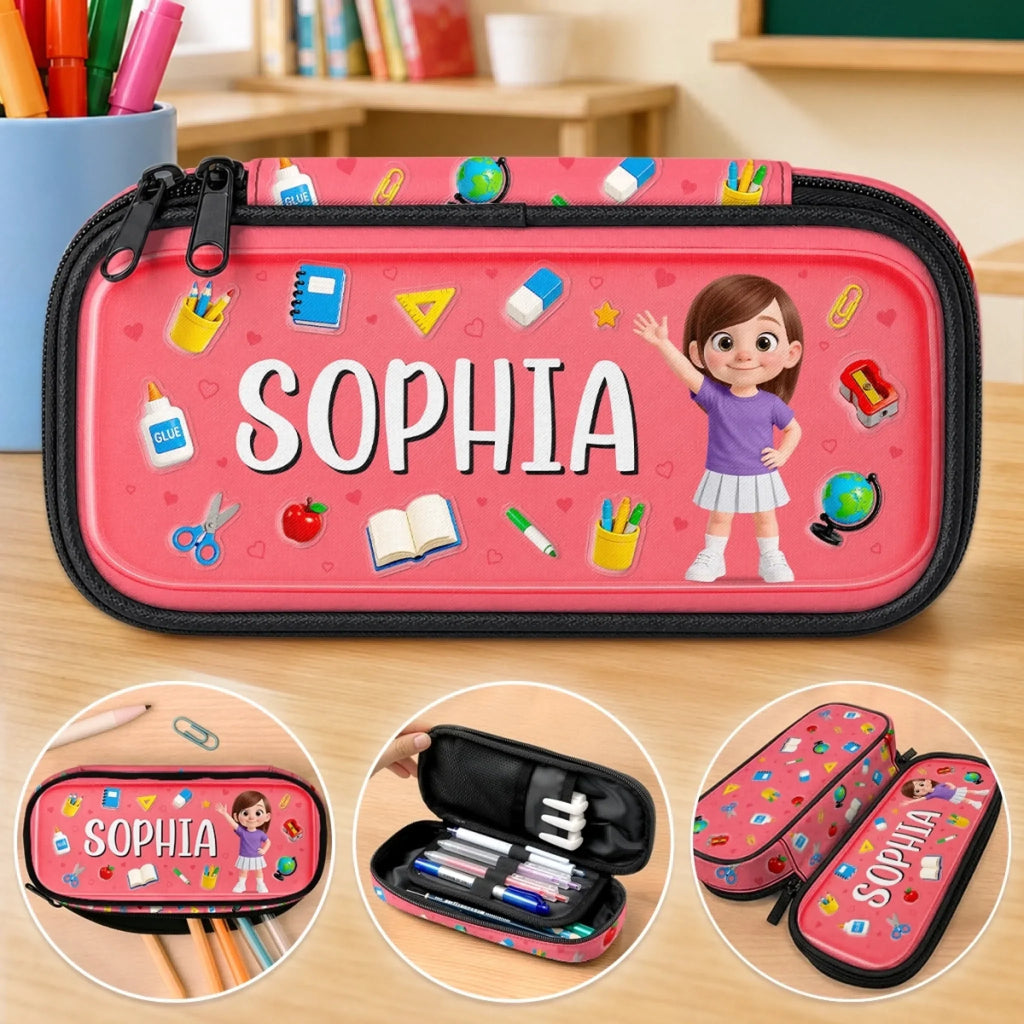 Custom Kids Pencil Canvas Case - Personalized Back To School Gifts For Kids - I Can Do It