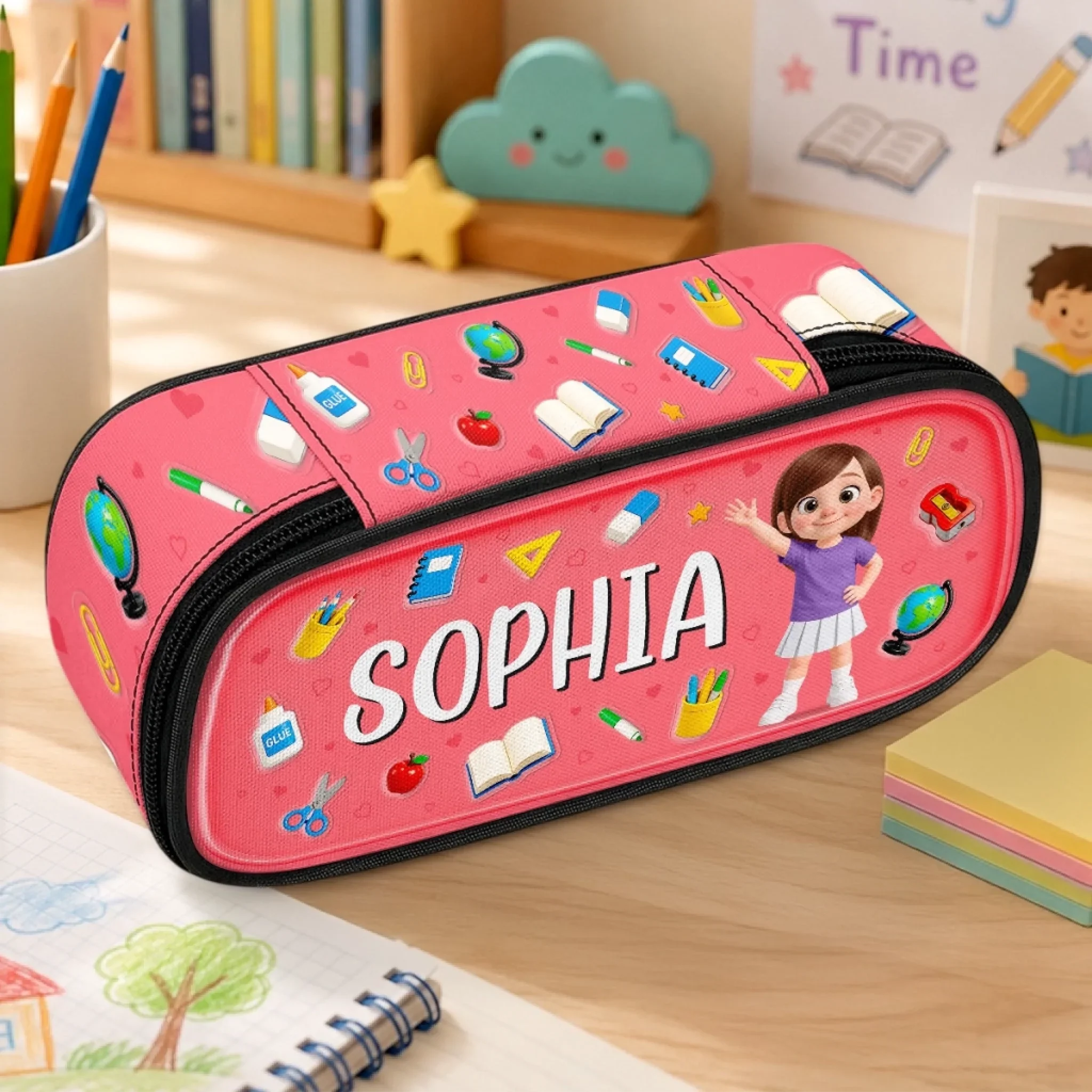 Custom Kids Pencil Canvas Case - Personalized Back To School Gifts For Kids - I Can Do It