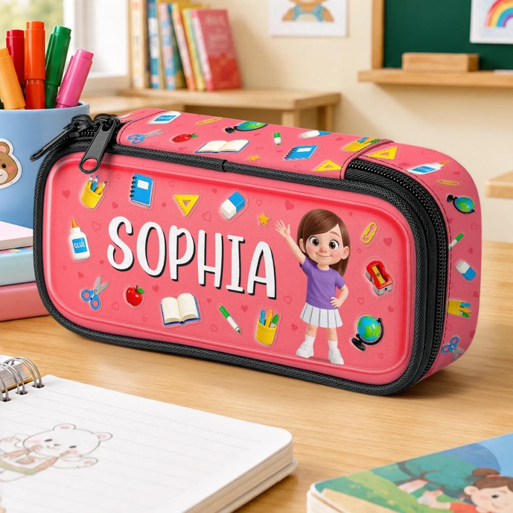 Custom Kids Pencil Canvas Case - Personalized Back To School Gifts For Kids - I Can Do It