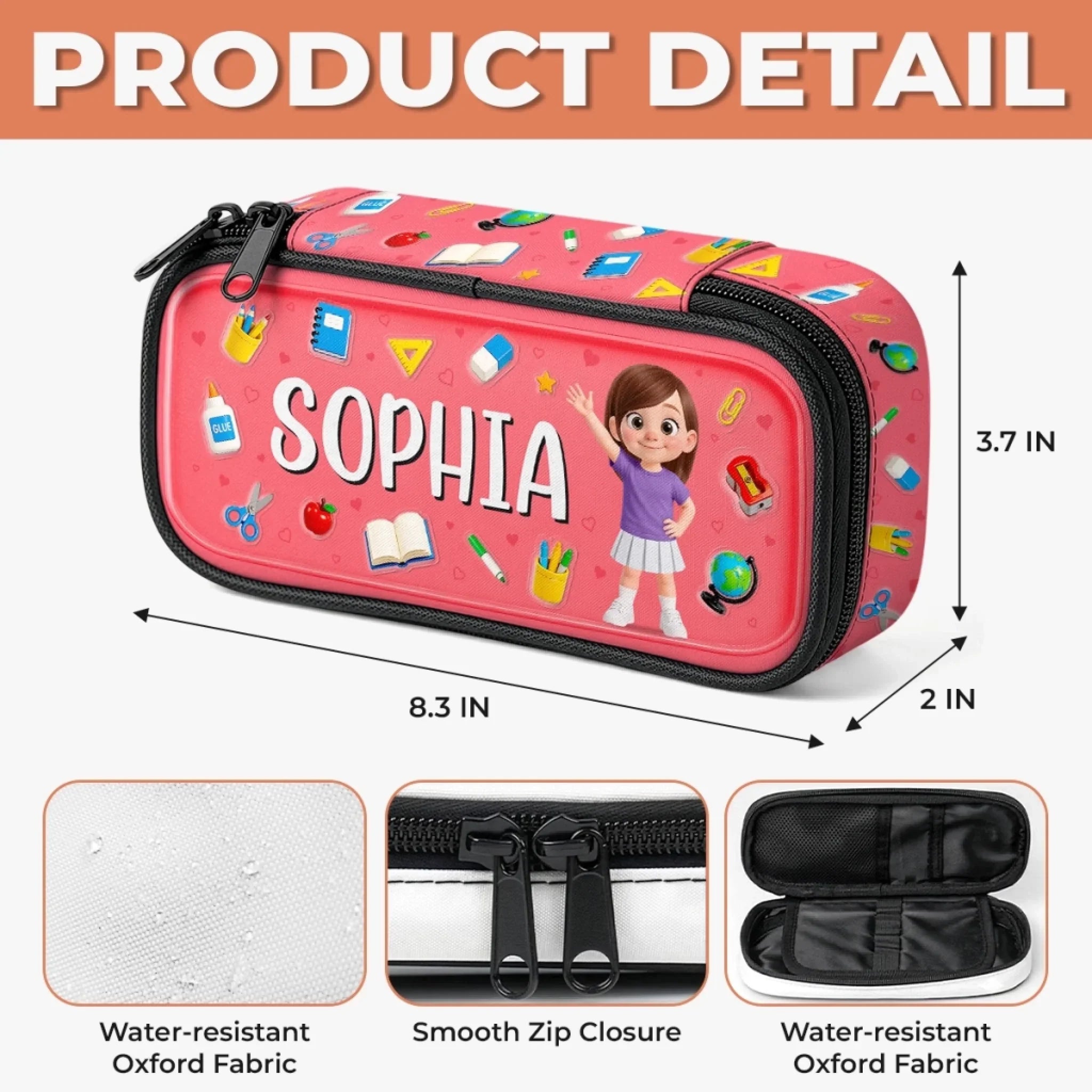 Custom Kids Pencil Canvas Case - Personalized Back To School Gifts For Kids - I Can Do It