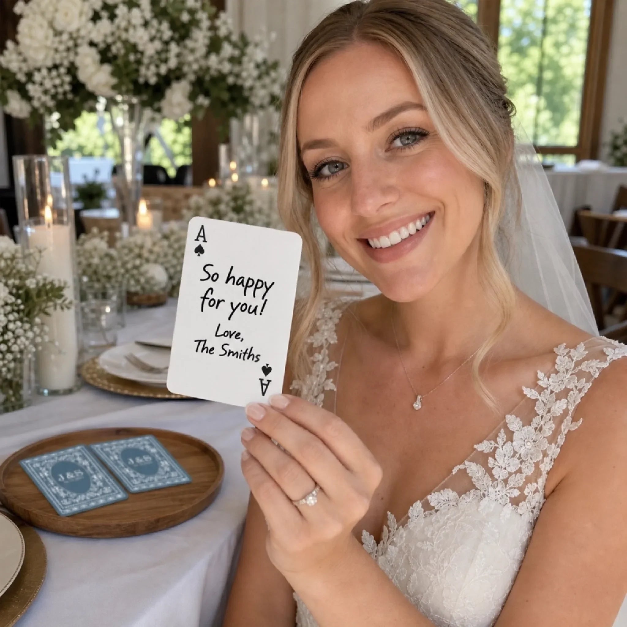 Custom Playing Cards Deck - Personalized Wedding Party Favor Gifts For Guests, Adults - Our Lucky Deck Of Memories