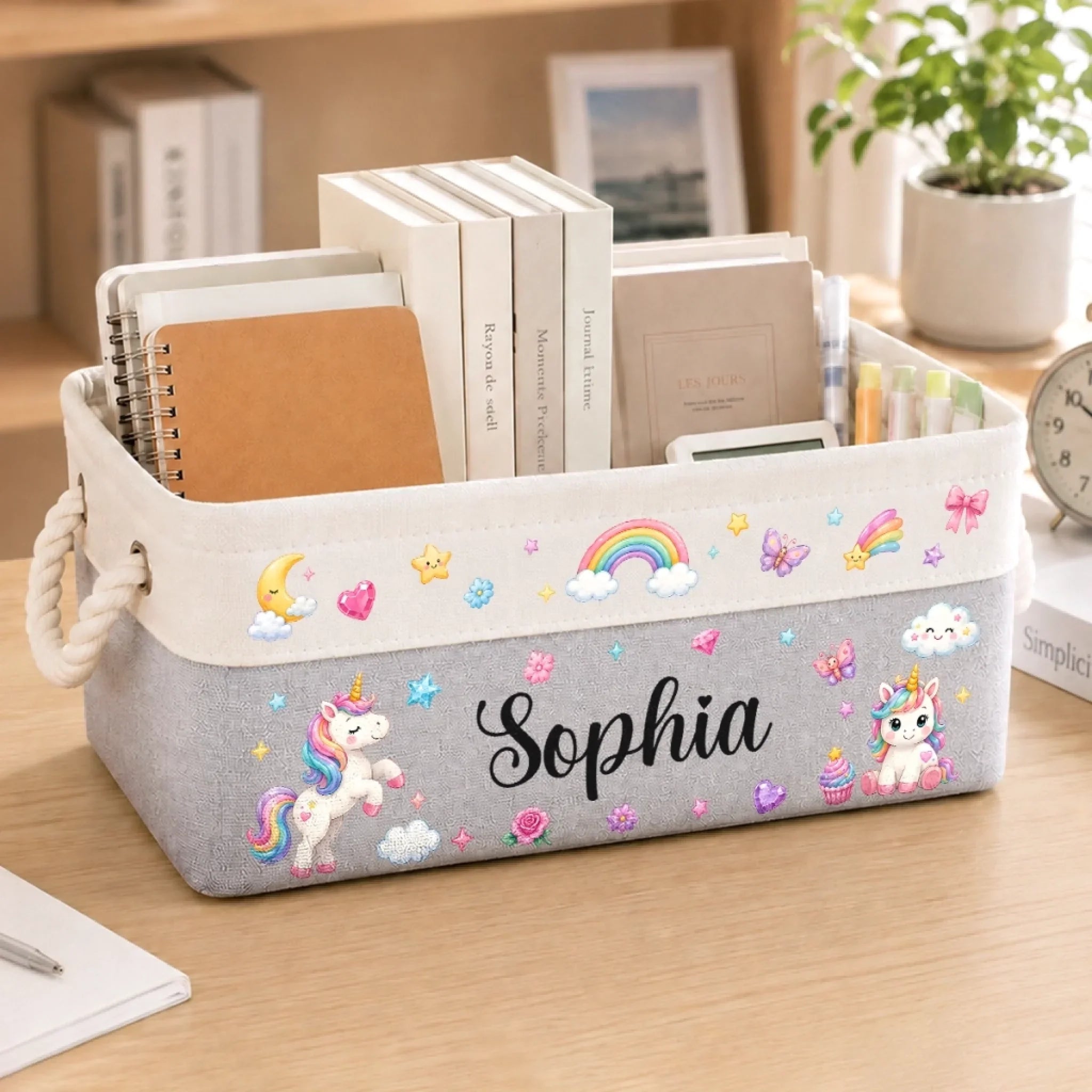 Custom Kids Storage Basket - Personalized Back To School Gifts For Kids - Playtime Starts Now