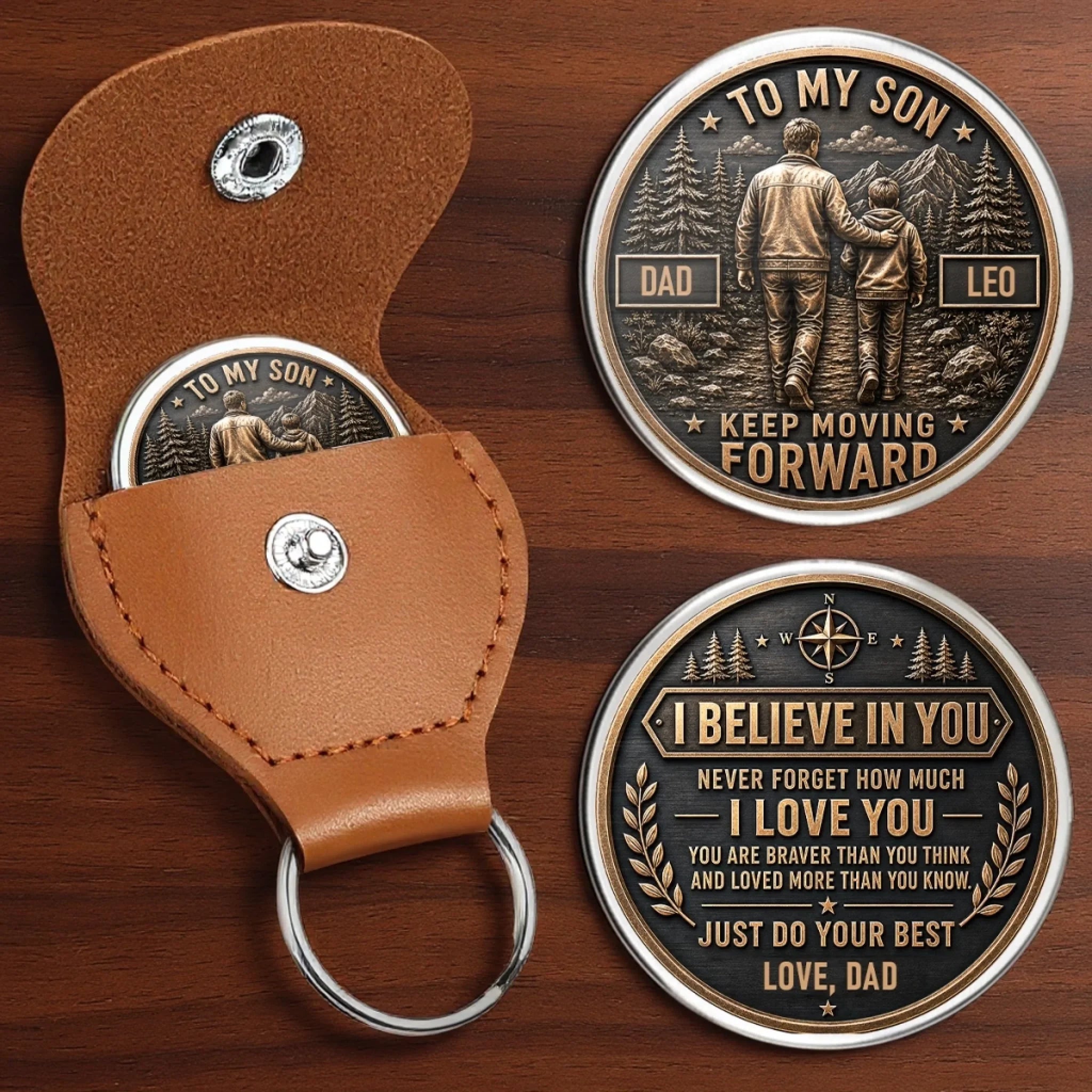 Custom Pocket Hug - Personalized Birthday Gifts For Son - Wherever Life Takes You, Keep Going