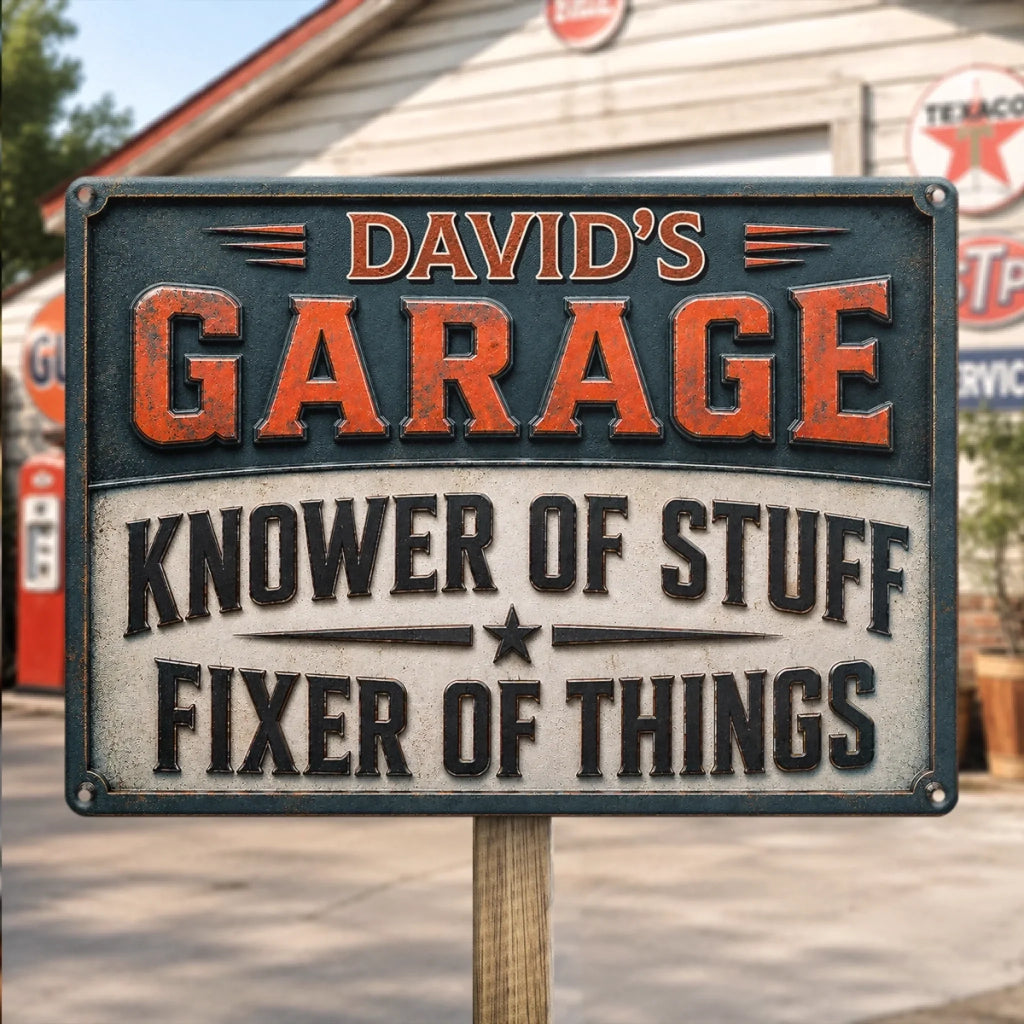 Custom Home Decor Metal Sign - Personalized Birthday Gifts For Husband, Son, Grandson, Brother, Grandpa, Dad, Yourself - Master Of Tools, Legend Of Fixes