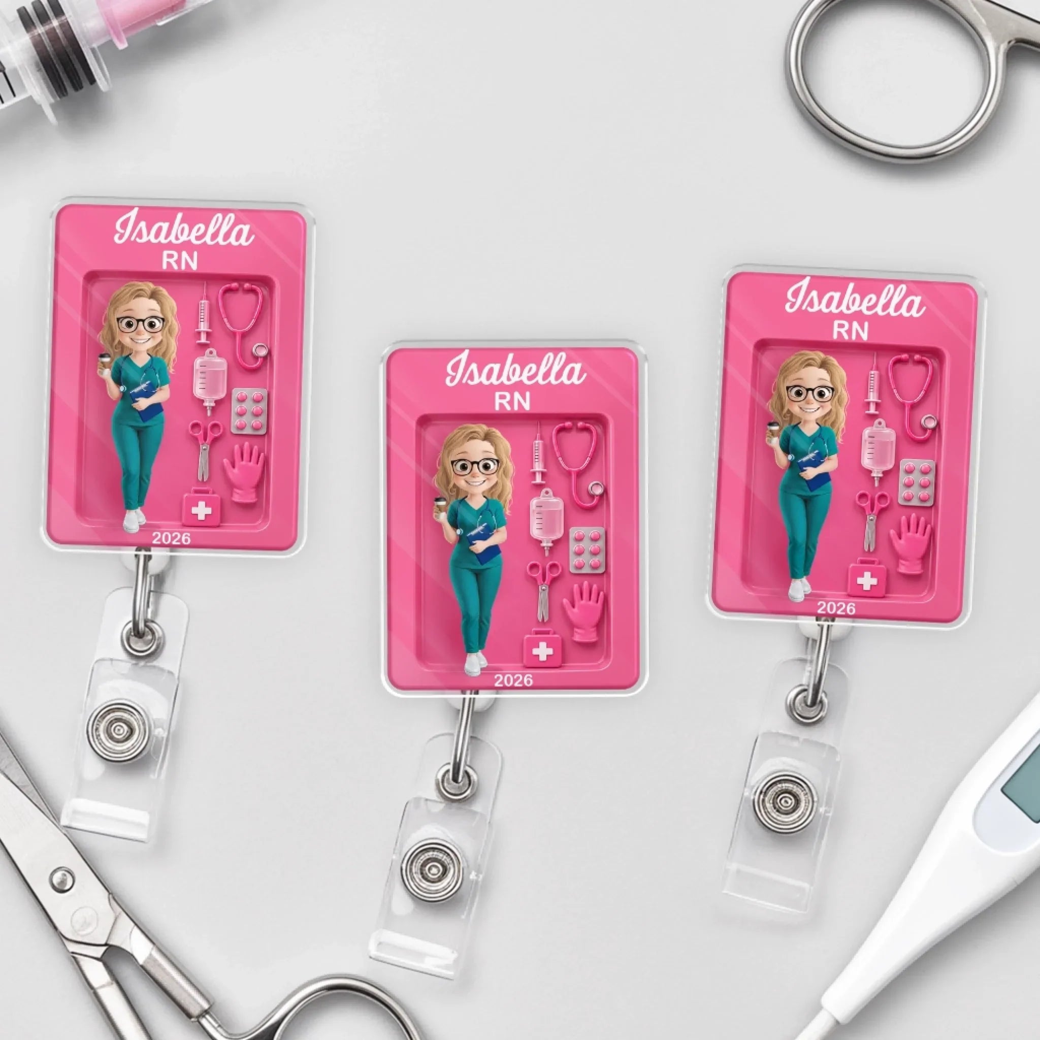 Custom Acrylic Badge Reel - Personalized Birthday Gifts For Nurse - Making Healthy Happen