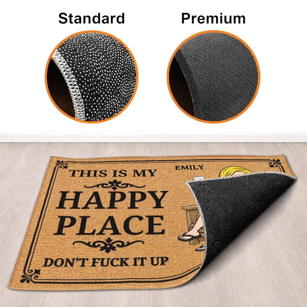 Custom Home Decor Decorative Mat - Personalized Summer Vacation And Travel Gifts For Husband And Wife, Him And Her - Our Sweet Happy Place