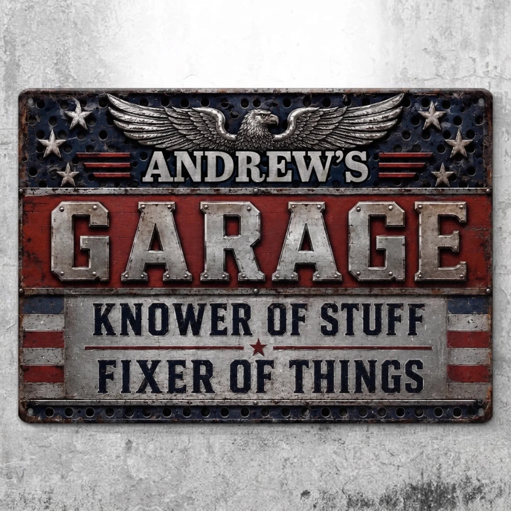 Custom Mechanic Home Decor Metal Sign - Personalized Birthday Gifts For Husband, Son, Grandson, Brother, Grandpa, Dad, Yourself - Garage State Of Mind