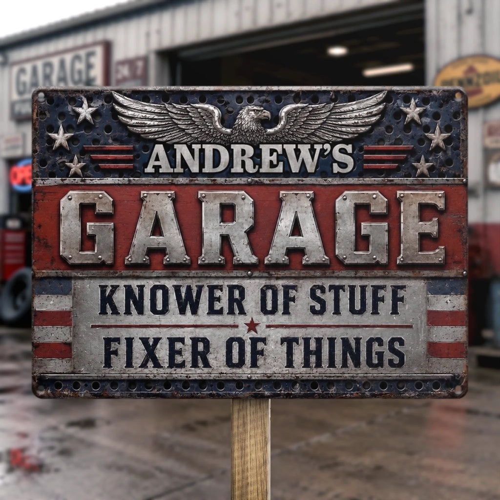 Custom Mechanic Home Decor Metal Sign - Personalized Birthday Gifts For Husband, Son, Grandson, Brother, Grandpa, Dad, Yourself - Garage State Of Mind
