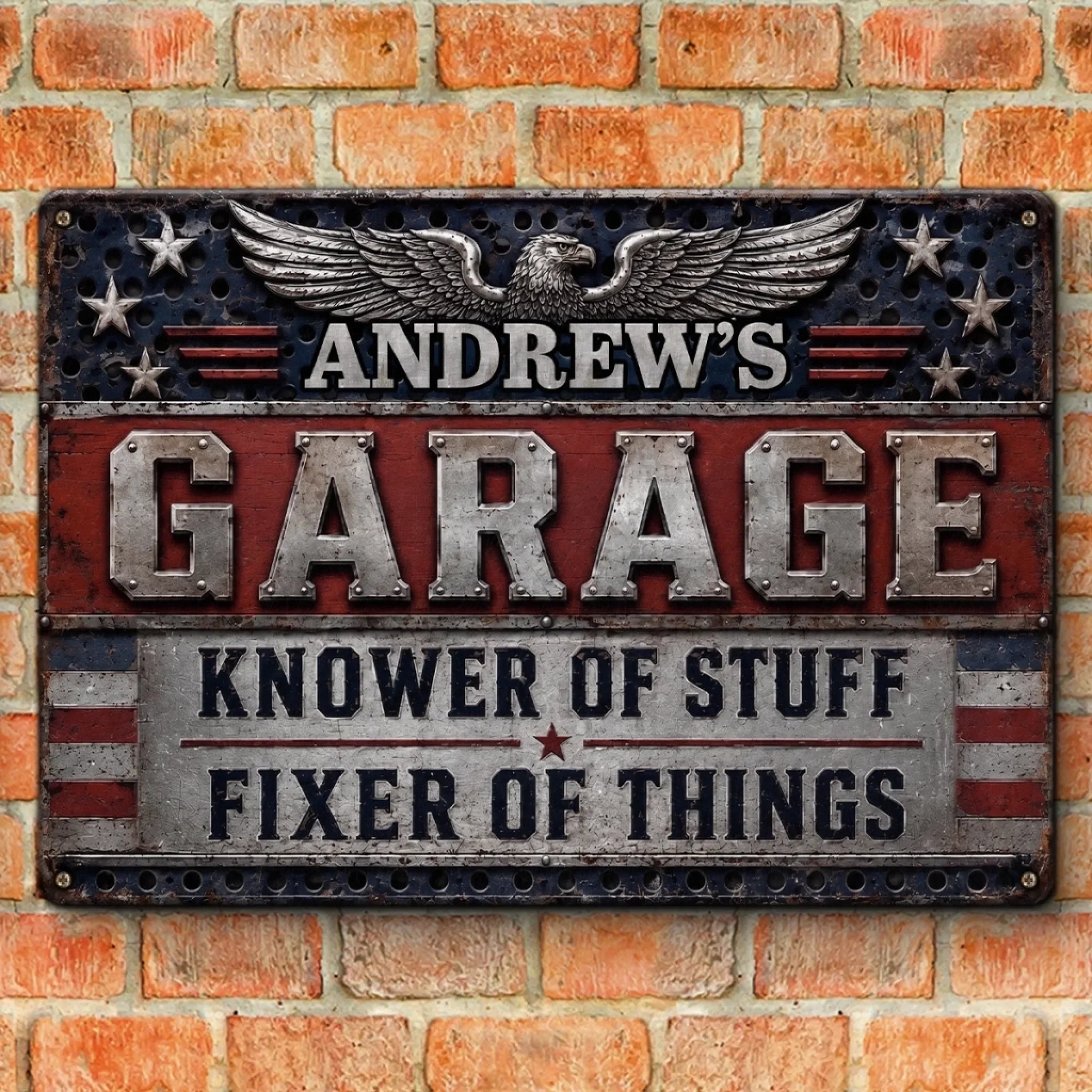 Custom Mechanic Home Decor Metal Sign - Personalized Birthday Gifts For Husband, Son, Grandson, Brother, Grandpa, Dad, Yourself - Garage State Of Mind