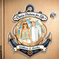 Custom Photo Cruise Ship Door Magnet - Personalized Summer Vacation And Travel Gifts For Husband And Wife, Him And Her, Cruise Lovers - Our Forever Voyage Starts Here