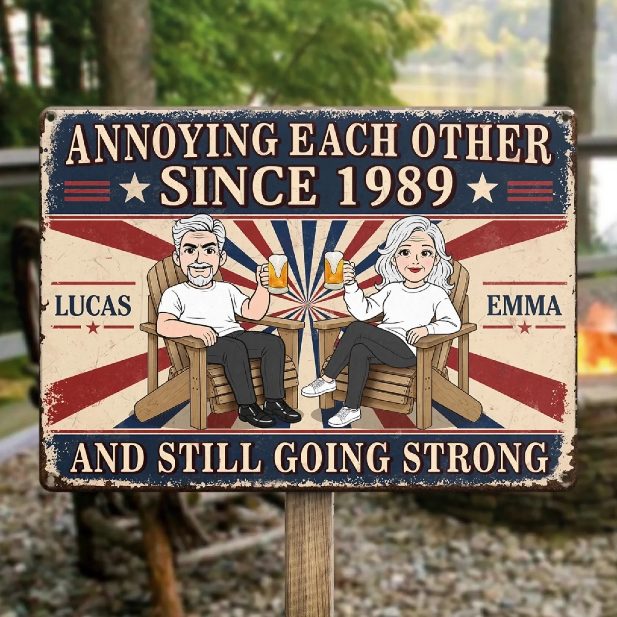 Custom Home Decor Metal Sign - Personalized  Anniversary Wedding Gifts For Husband And Wife, Him And Her - Annoying Each Other And Still Going Strong