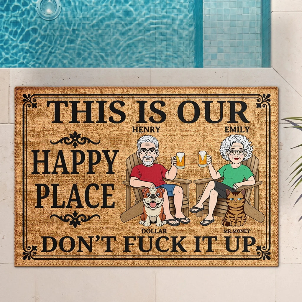 Custom Home Decor Decorative Mat - Personalized Summer Vacation And Travel Gifts For Husband And Wife, Him And Her - Our Little Peaceful Haven