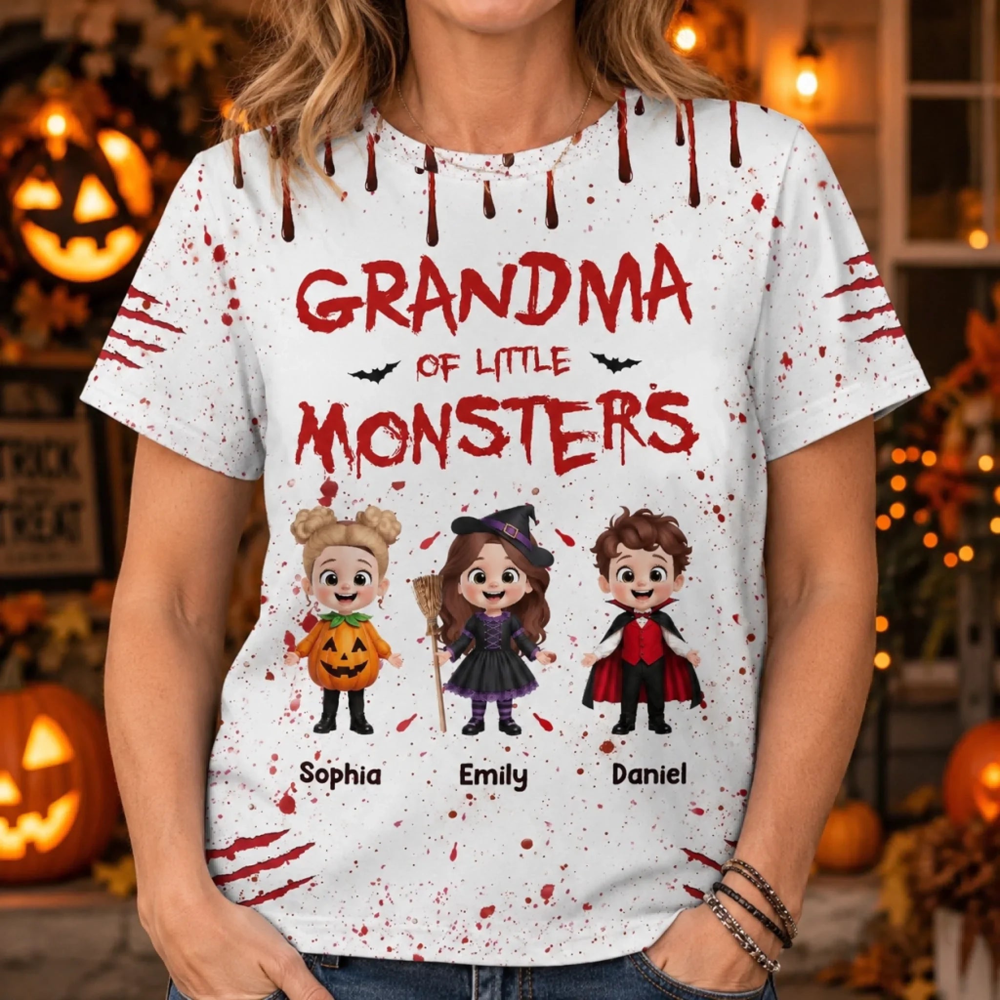 Custom T-shirt - Personalized Halloween Birthday Gifts For Mom, Grandma - Too Cute To Spook