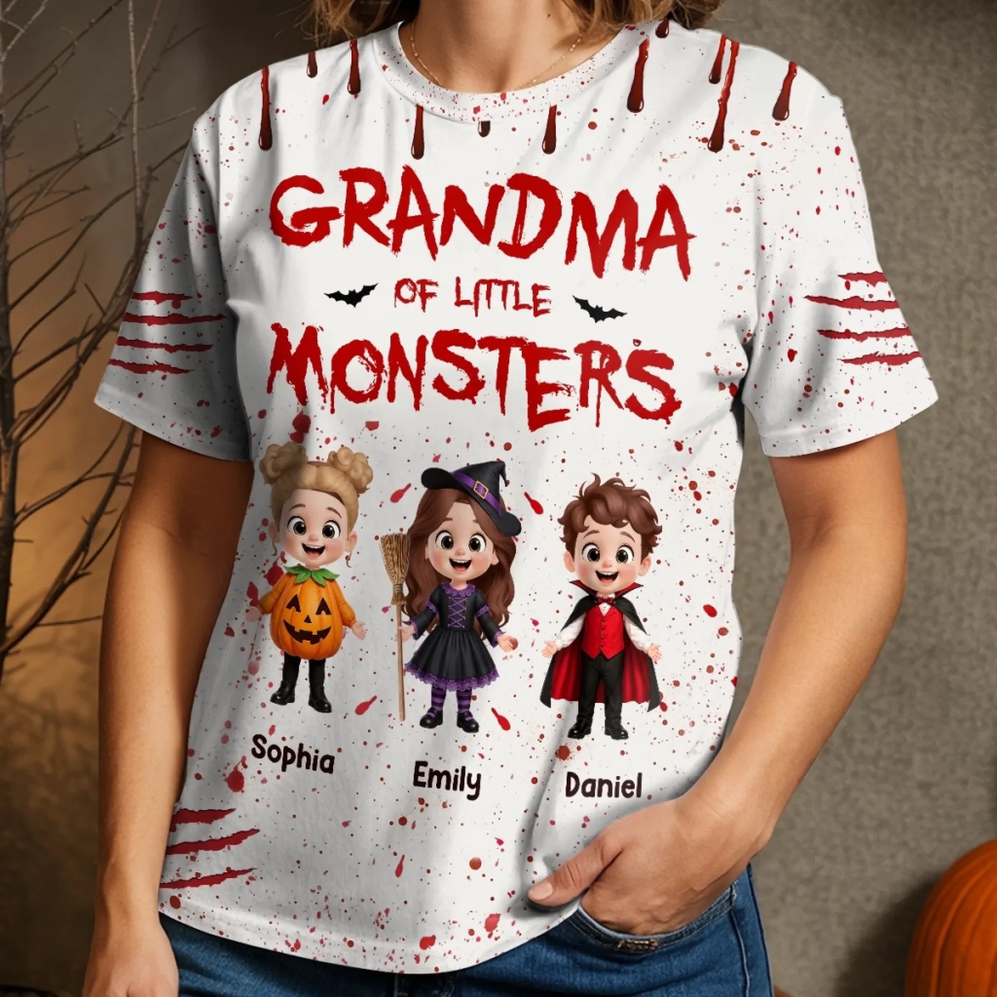 Custom T-shirt - Personalized Halloween Birthday Gifts For Mom, Grandma - Too Cute To Spook