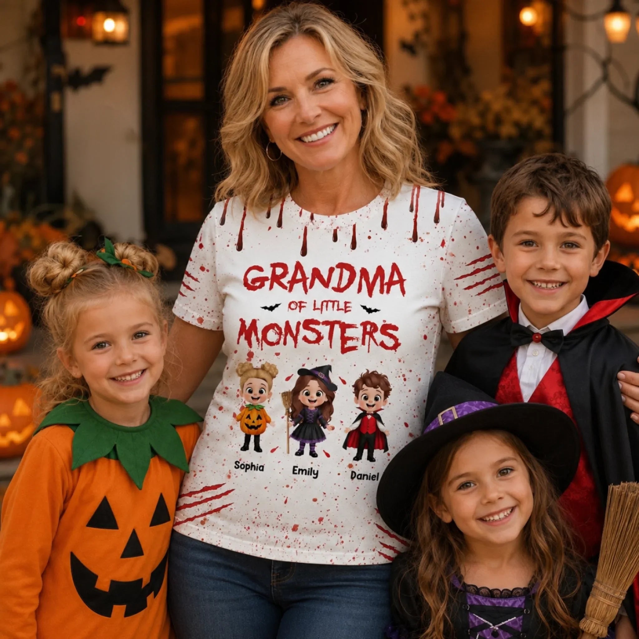Custom T-shirt - Personalized Halloween Birthday Gifts For Mom, Grandma - Too Cute To Spook
