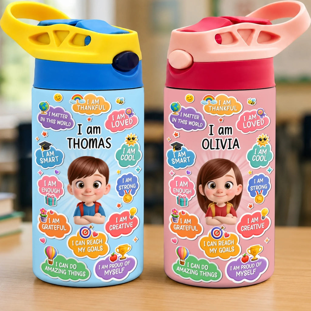 Custom Kids Insulated Water Bottle - Personalized Back To School Gifts For Kids - Bright Days Ahead