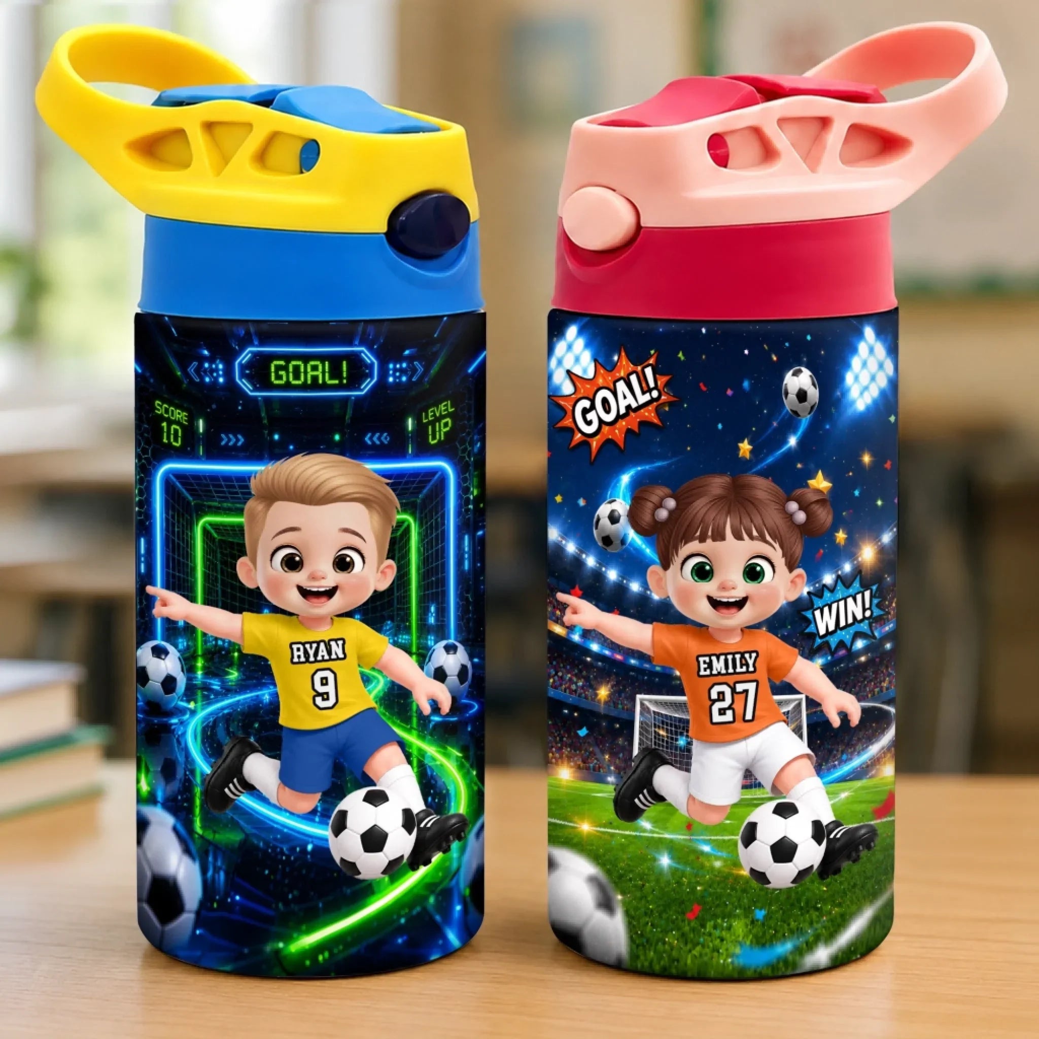 Custom Kids Insulated Water Bottle - Personalized Back To School Gifts For Kids - Goals Start Here