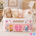 Custom Storage Basket - Personalized Baby Shower, Gender Reveal Gifts For New Moms, New Dads, New Parents - Loved From Day One