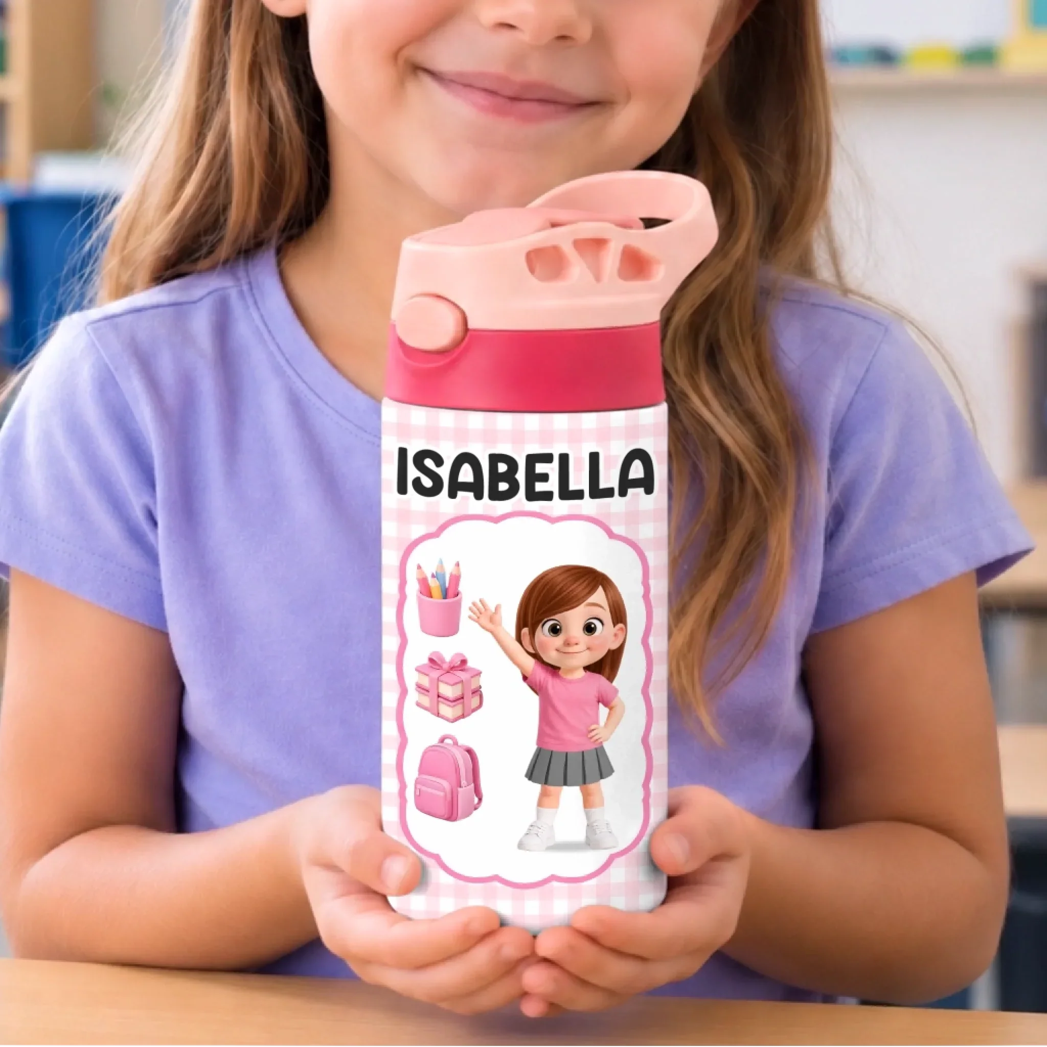 Custom Kids Insulated Water Bottle - Personalized Back To School Gifts For Kids - Back To School Adventure