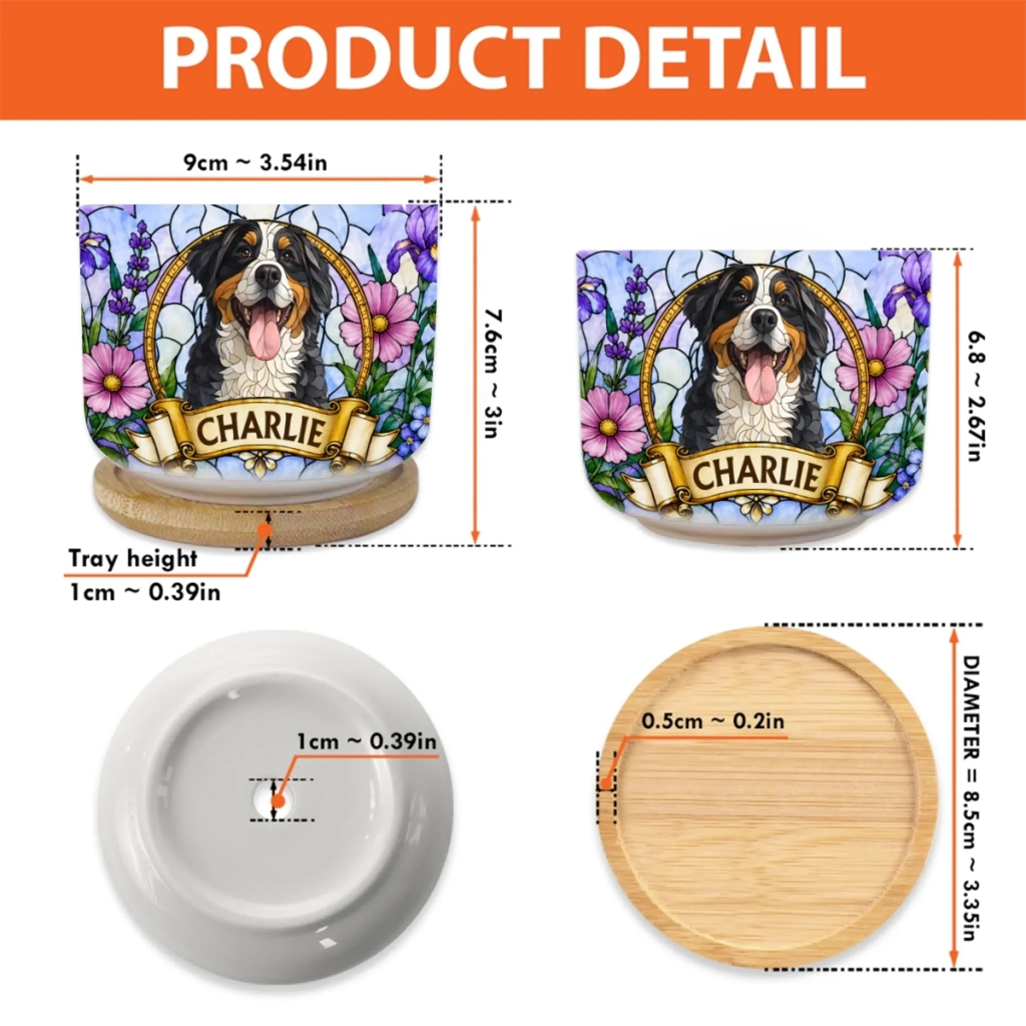 Custom Photo Home Decor Ceramic Plant Pot -  Personalized Pet Memorial Sympathy Gifts For Dogs, Cats - Forever Loved Always Missed