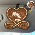Custom Photo Car Visor Clip - Personalized Anniversary Wedding Gifts For Husband And Wife, Him And Her - Always Together On The Road