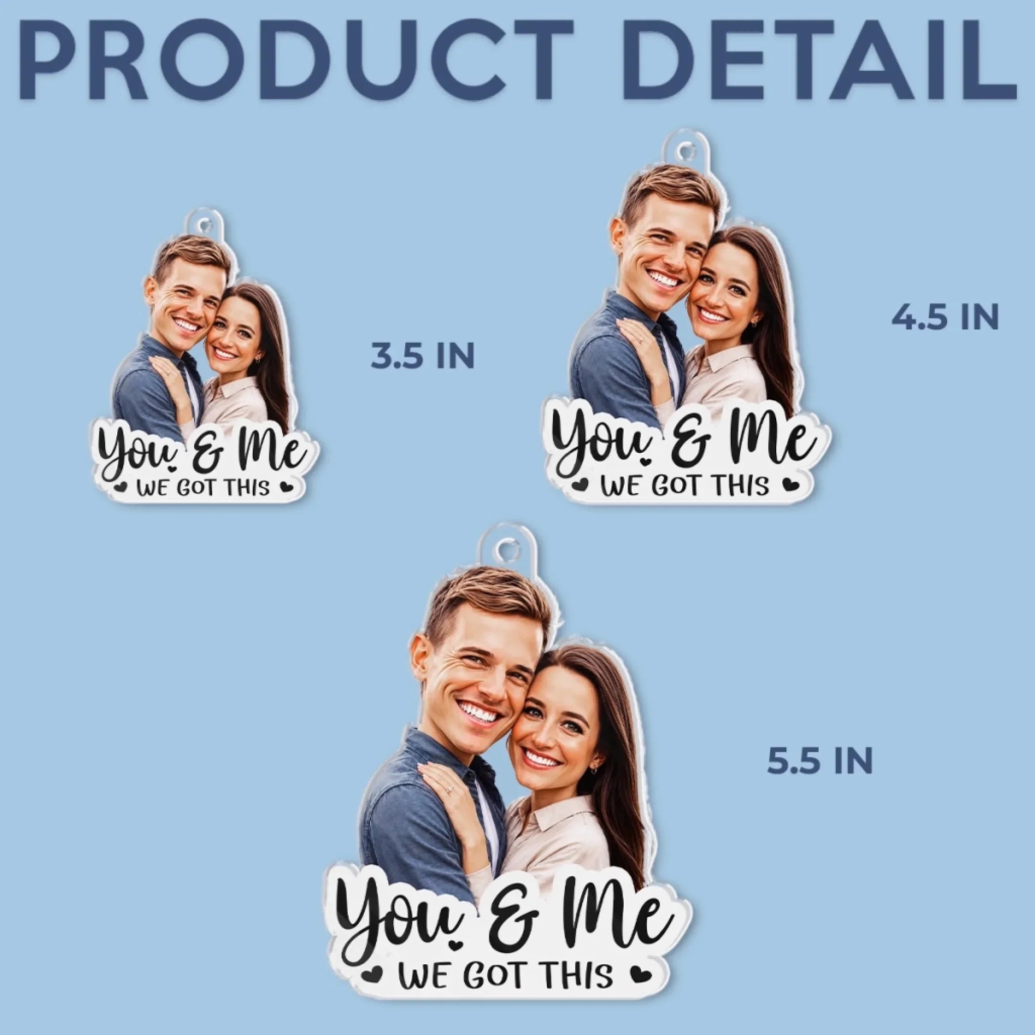 Custom Photo Acrylic Car Ornament - Personalized Anniversary Wedding Gifts For Husband And Wife, Him And Her - Together On Every Road