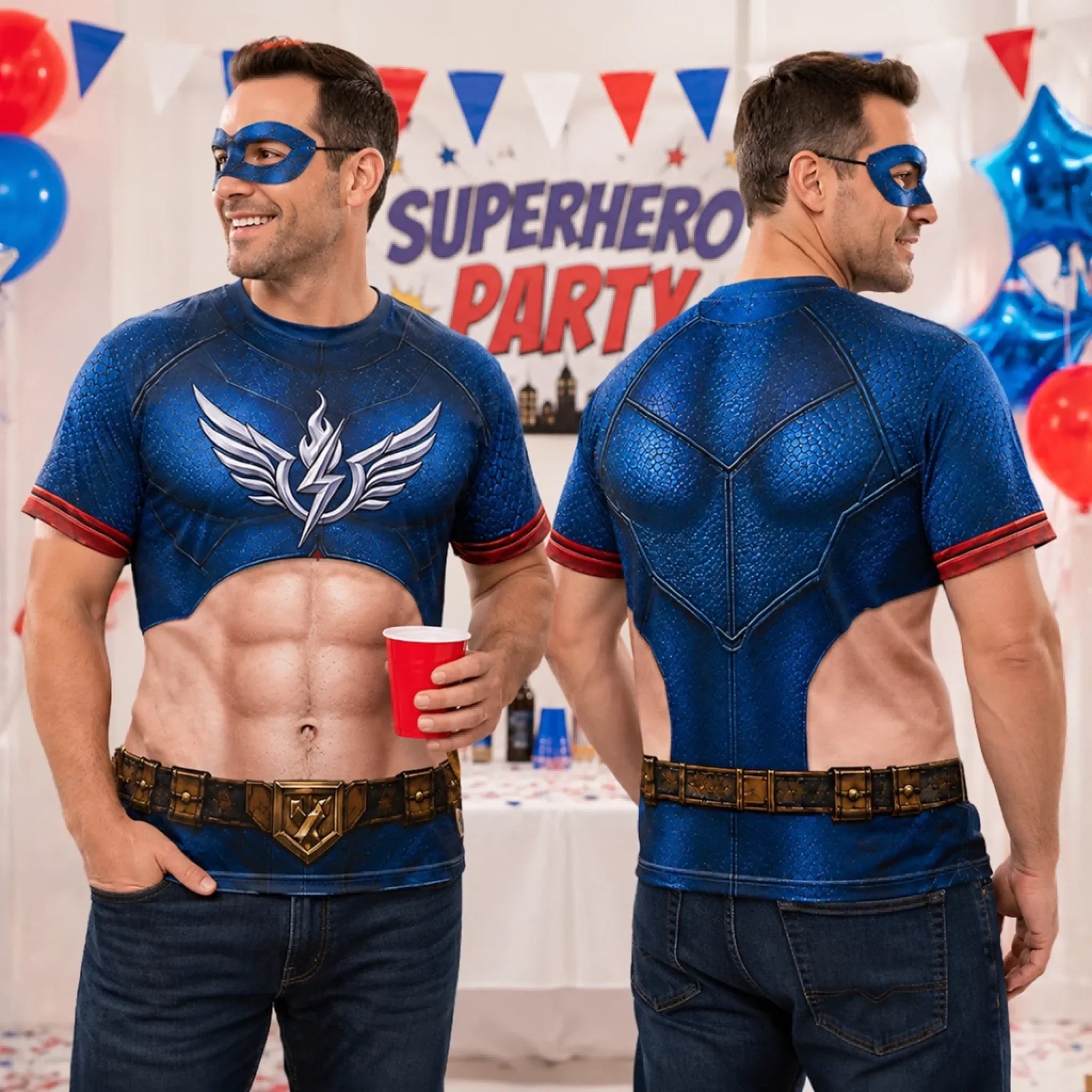 Custom Funny T-shirt - Personalized Birthday Gifts For Husband, Son, Grandson, Brother, Grandpa, Dad, Yourself - This Is My Superhero Costume