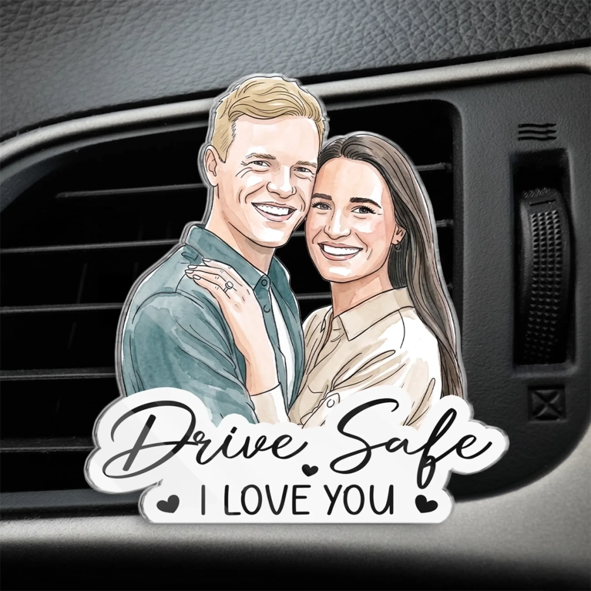 Custom Photo Acrylic Car Vent Clip - Personalized Anniversary Wedding Gifts For Husband And Wife, Him And Her - Every Road Leads To Us