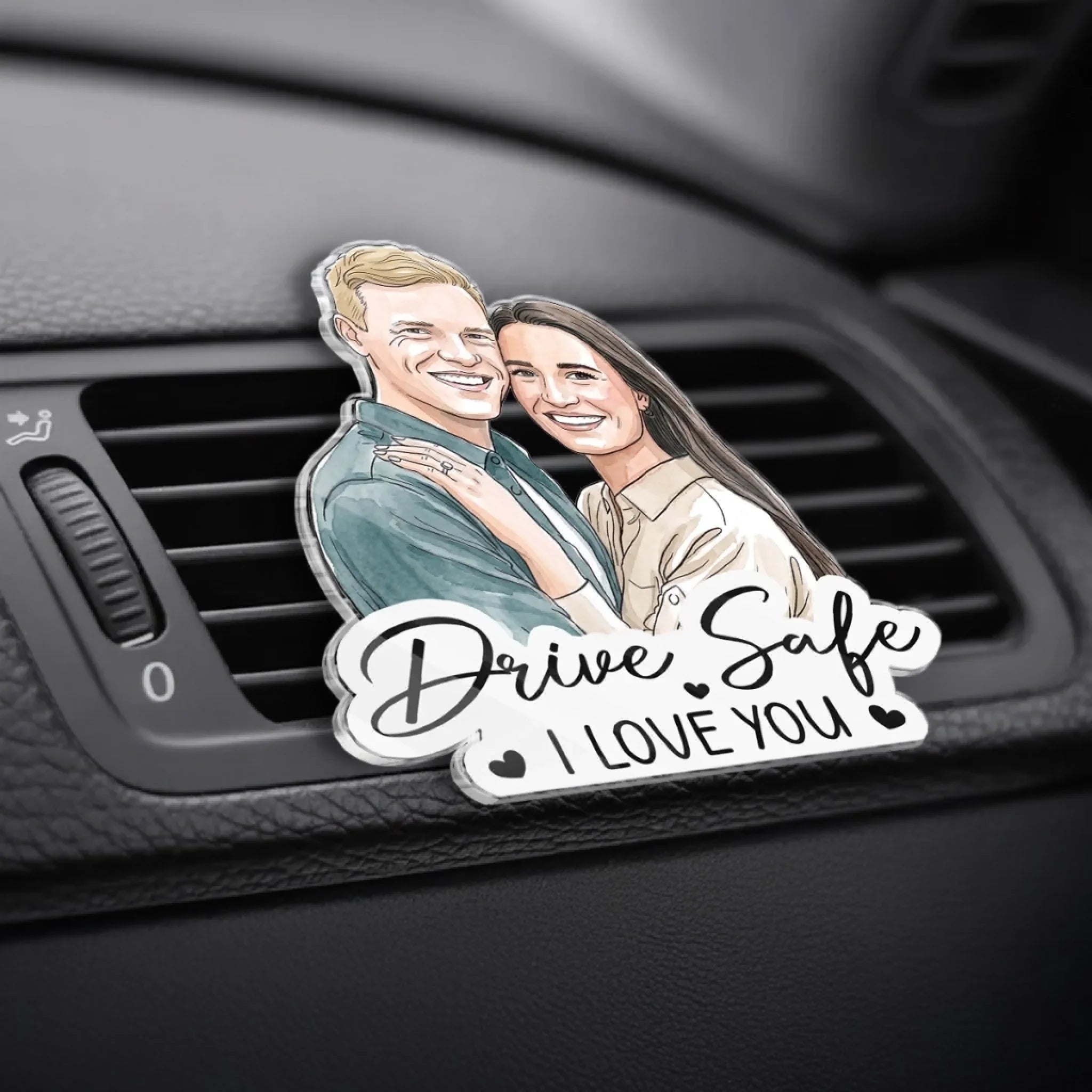 Custom Photo Acrylic Car Vent Clip - Personalized Anniversary Wedding Gifts For Husband And Wife, Him And Her - Every Road Leads To Us