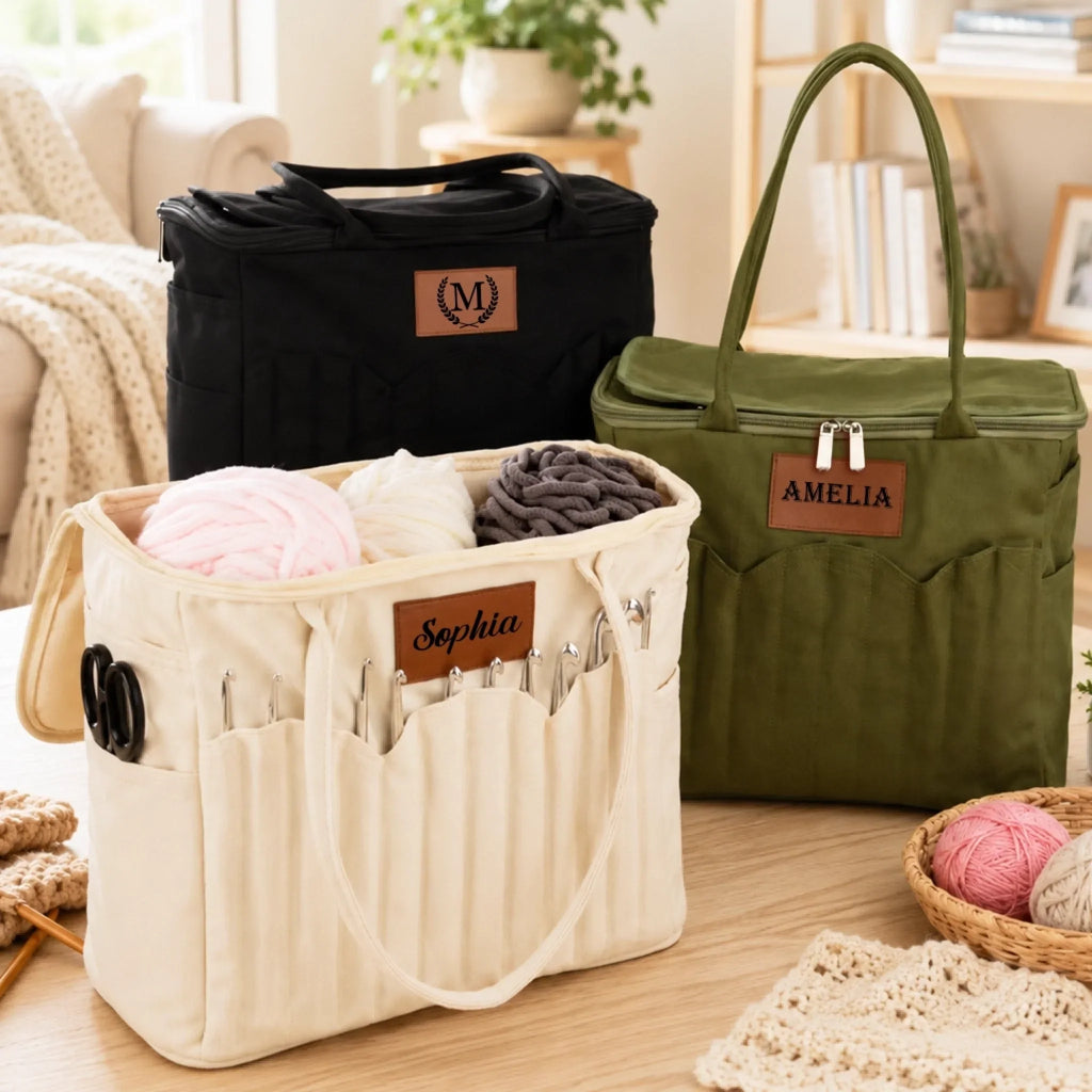 Custom Yarn Storage Bag - Personalized Birthday Gifts For Crochet Knitting Lovers, Crocheters, Knitters - Made For My Hobby