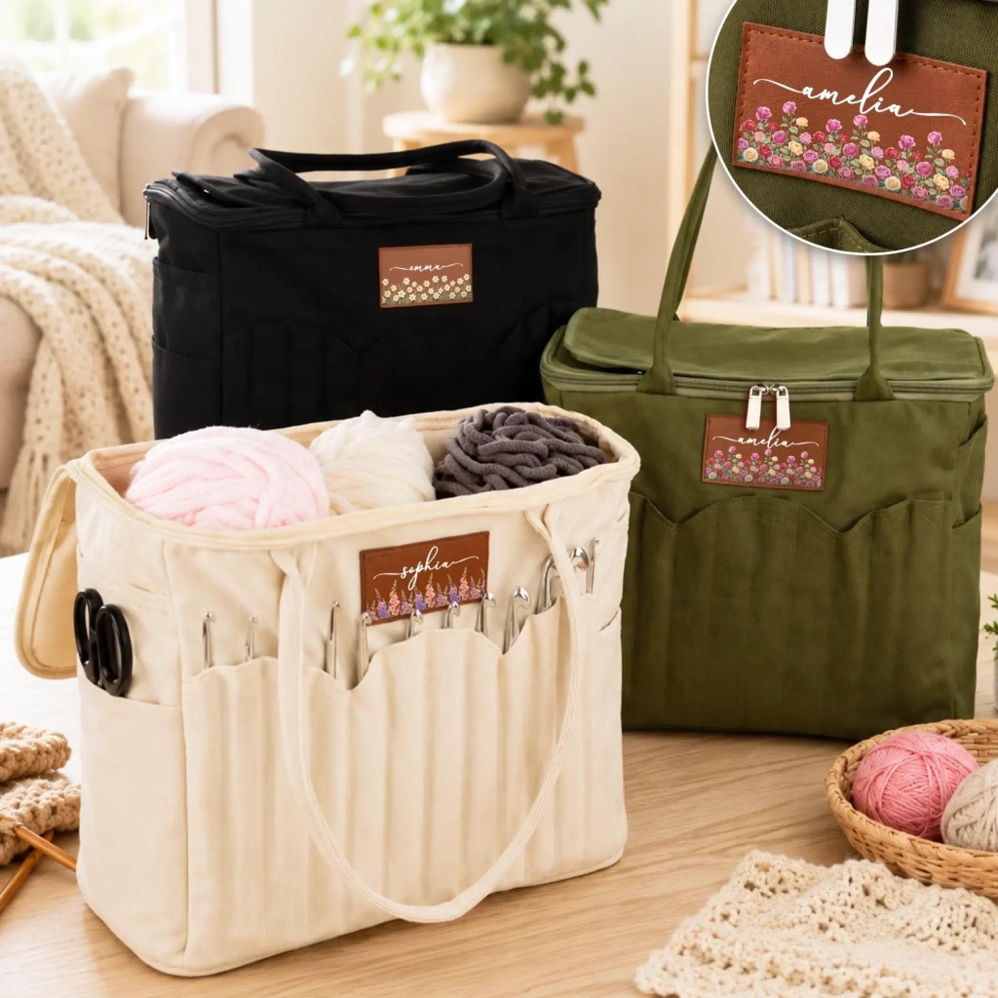 Custom Yarn Storage Bag - Personalized Birthday Gifts For Crochet Knitting Lovers, Crocheters, Knitters - Passion Never Rests