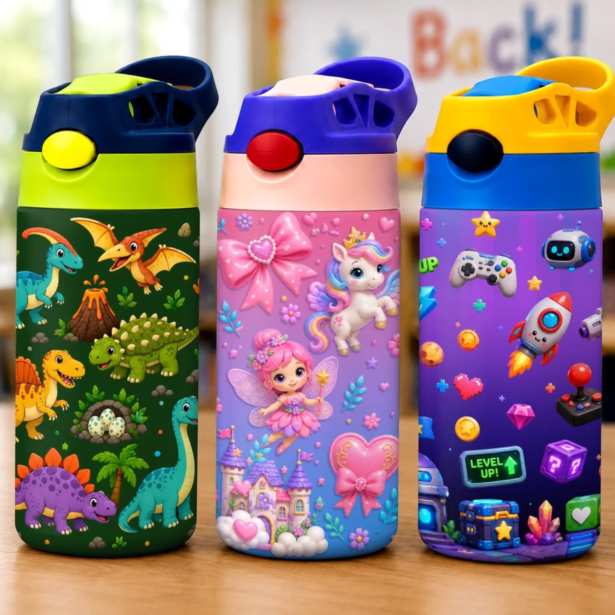 Custom Kids Insulated Water Bottle - Personalized Back To School Gifts For Kids - Ready For A New Adventure