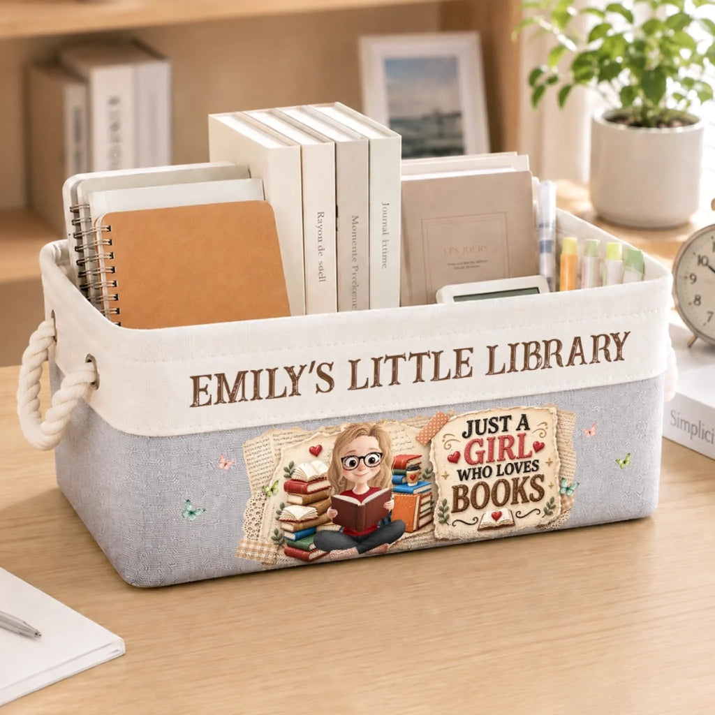 Custom Storage Basket - Personalized  Bookish Gifts For Book Lovers, Bookworms, Readers - So Many Books So Little Time