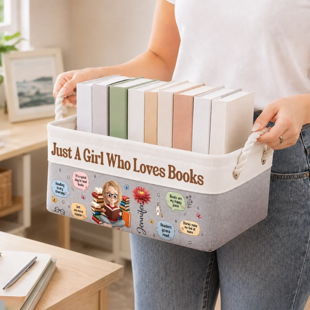 Custom Storage Basket - Personalized Bookish Gifts For Book Lovers, Bookworms, Readers - Welcome To My Bookish World