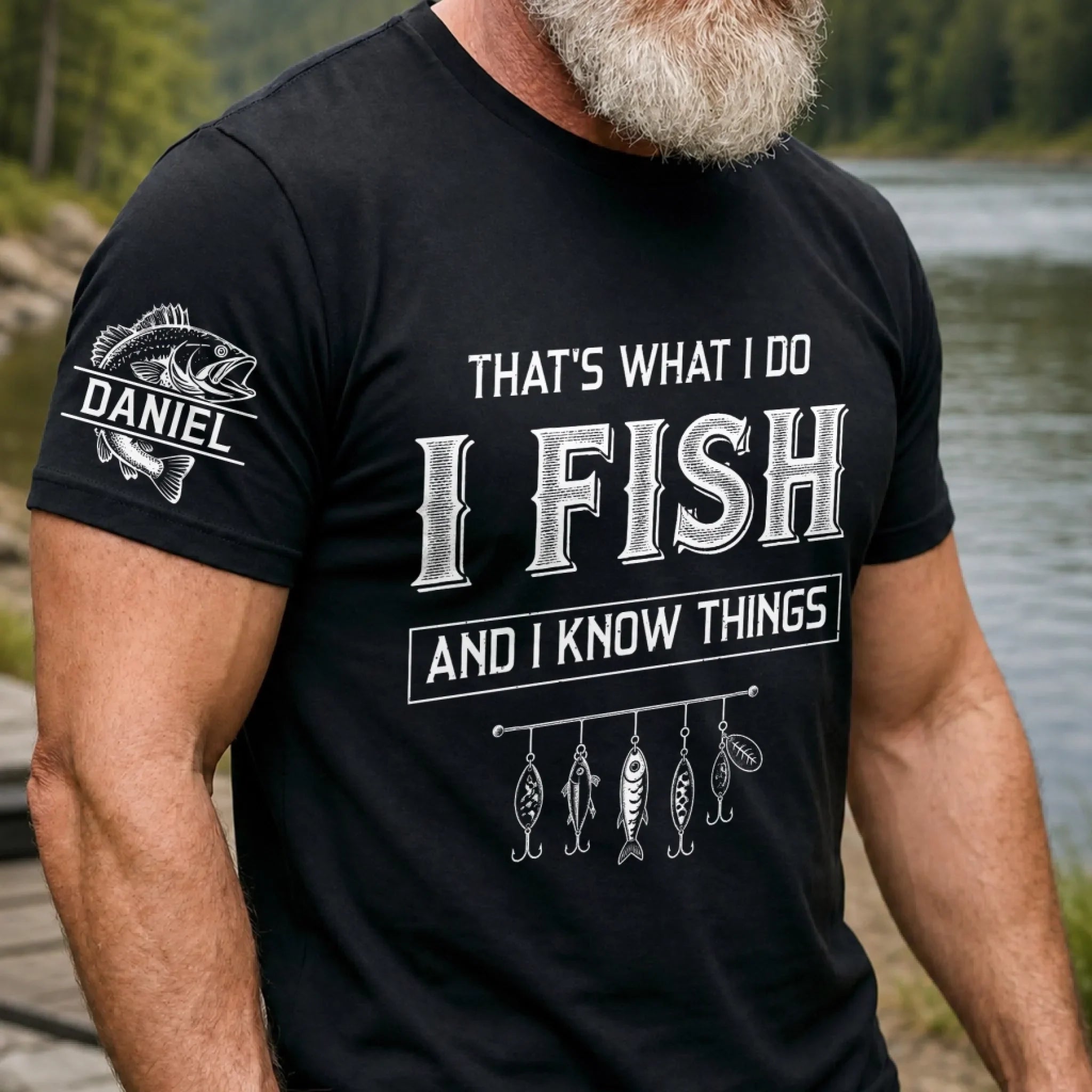 Custom T-Shirt - Personalized Birthday Fishing Gifts For Fisherman, Husband, Son, Grandson, Brother, Grandpa, Dad, Yourself - Hooked On Fishing