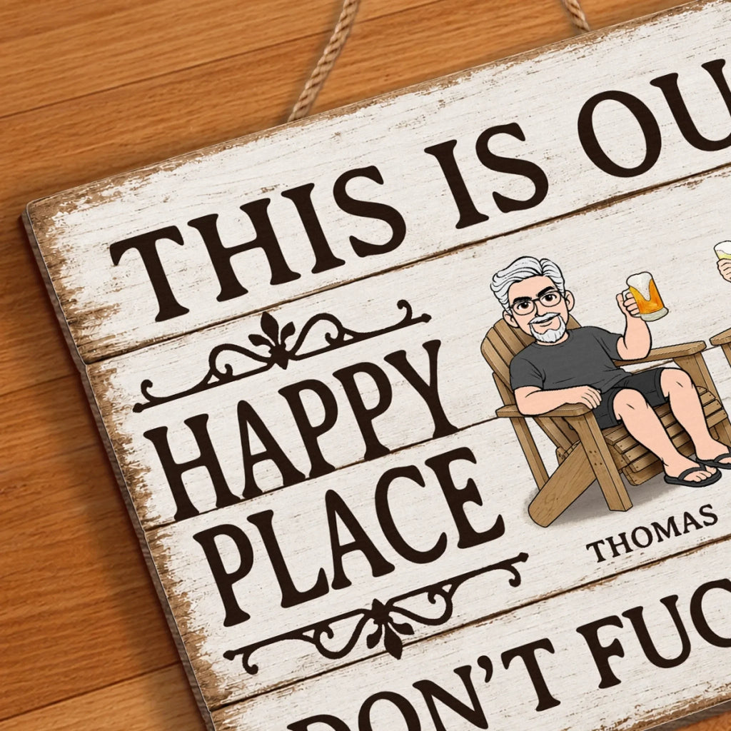 Custom Wood Sign - Personalized Anniversary Wedding Gifts For Husband And Wife, Him And Her - Our Favorite Place