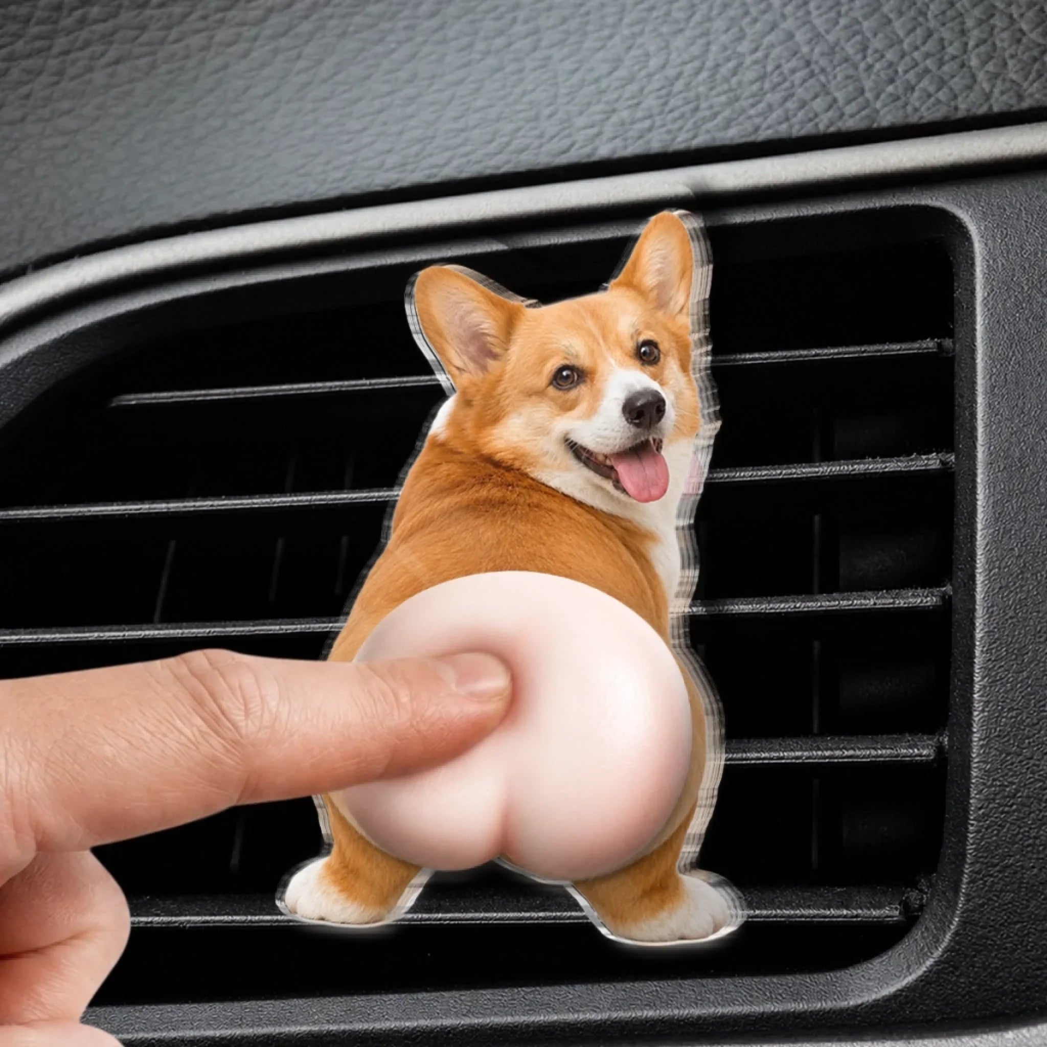 Custom Photo Squishy Acrylic Car Vent Clip - Personalized Birthday Gifts For Dog Cat Lovers, Dog Dad And Mom - Your Favorite Trouble On Board