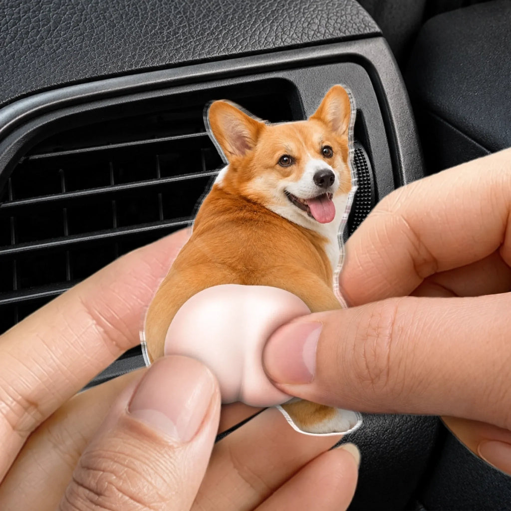 Custom Photo Squishy Acrylic Car Vent Clip - Personalized Birthday Gifts For Dog Cat Lovers, Dog Dad And Mom - Your Favorite Trouble On Board