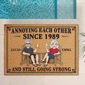 Custom Home Decor Decorative Mat - Personalized Summer Vacation And Travel Gifts For Husband And Wife, Him And Her - Together, Annoying The World