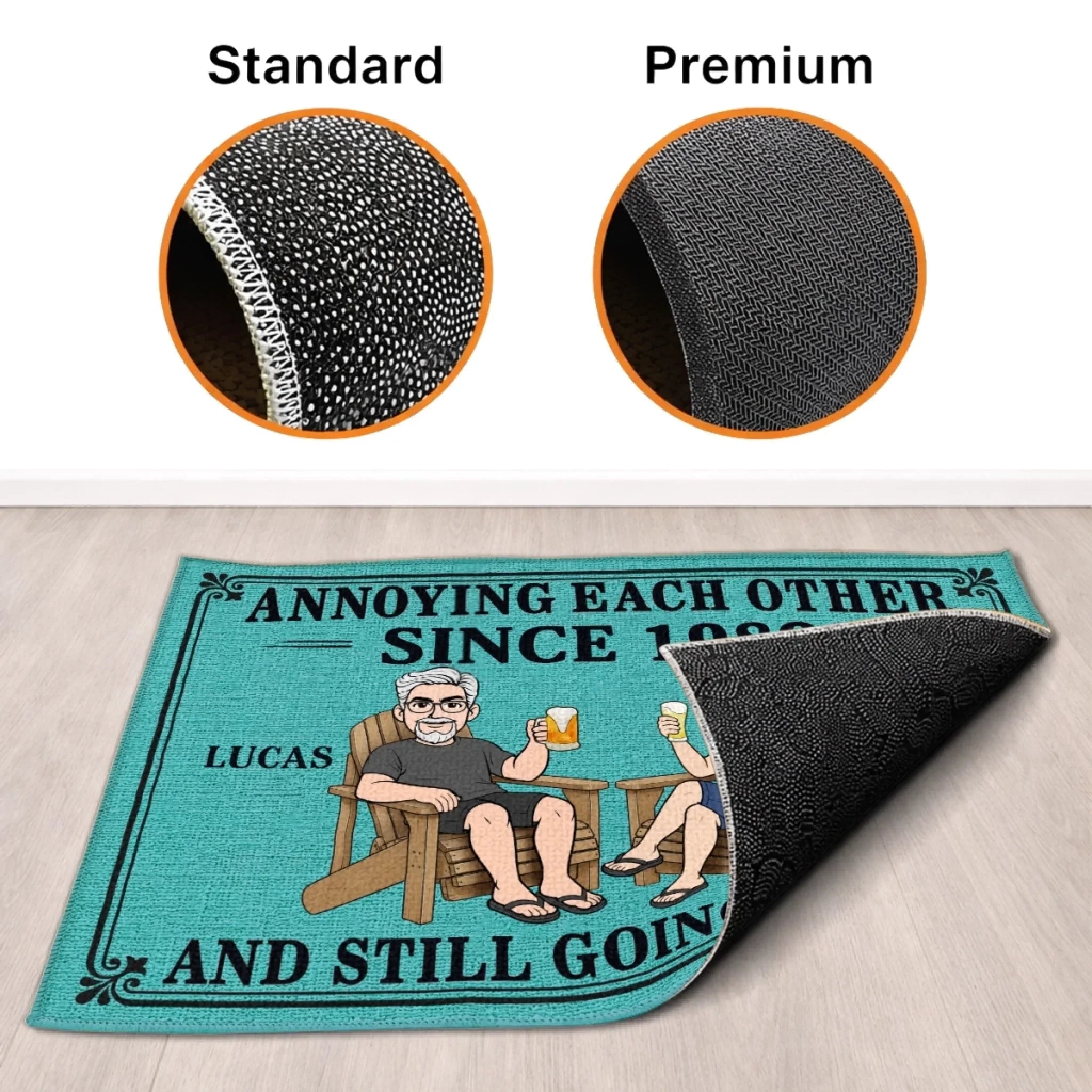 Custom Home Decor Decorative Mat - Personalized Summer Vacation And Travel Gifts For Husband And Wife, Him And Her - Together, Annoying The World