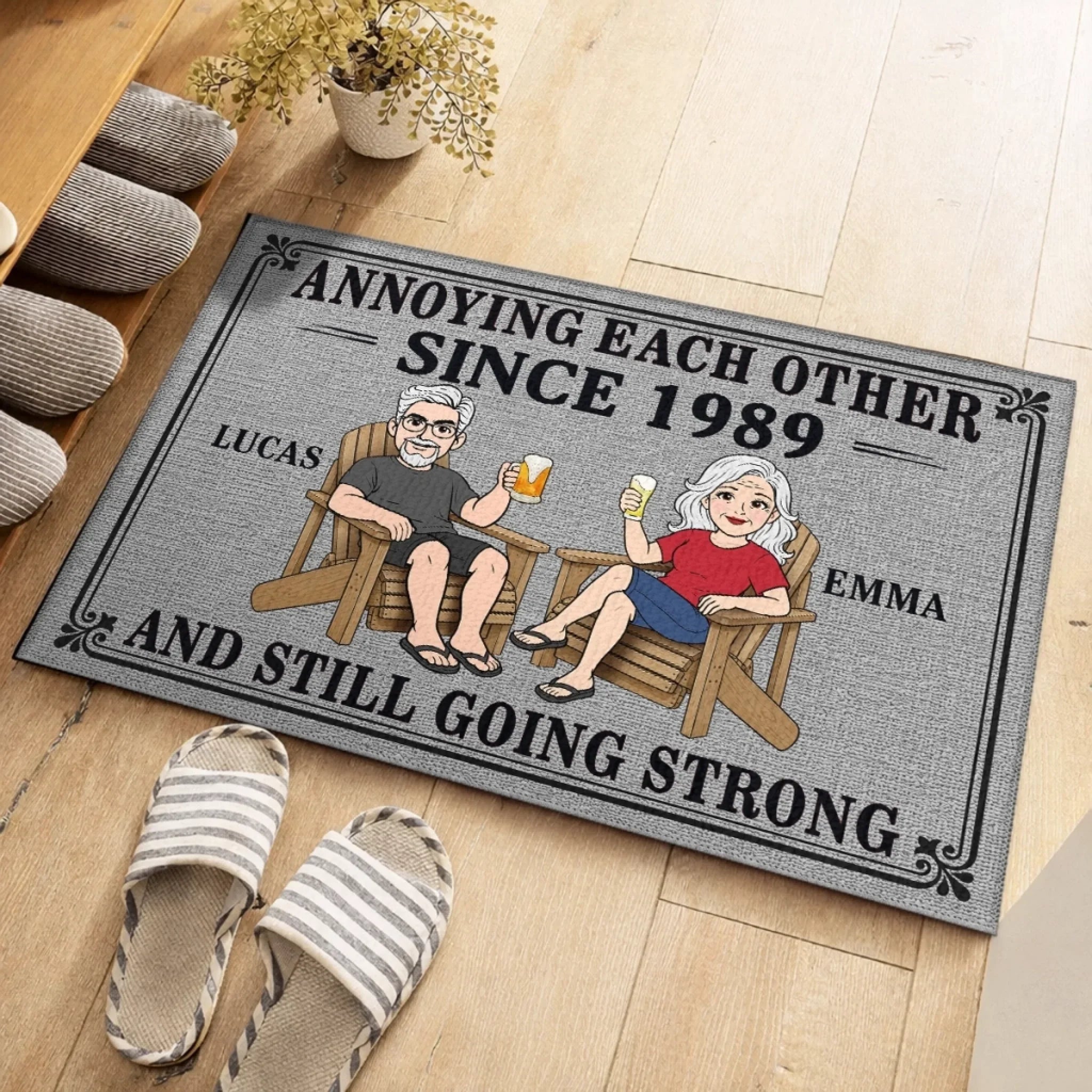 Custom Home Decor Decorative Mat - Personalized Summer Vacation And Travel Gifts For Husband And Wife, Him And Her - Together, Annoying The World